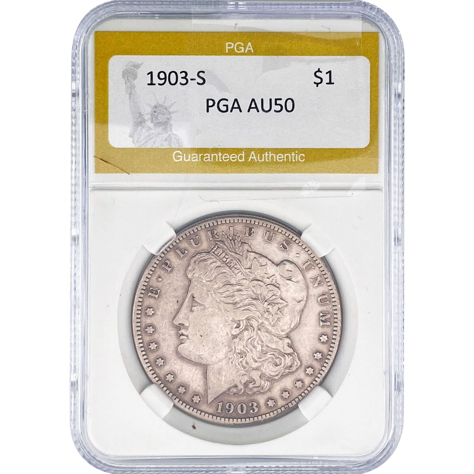 1903-S Morgan Silver Dollar PGA AU50 (1 of 2)