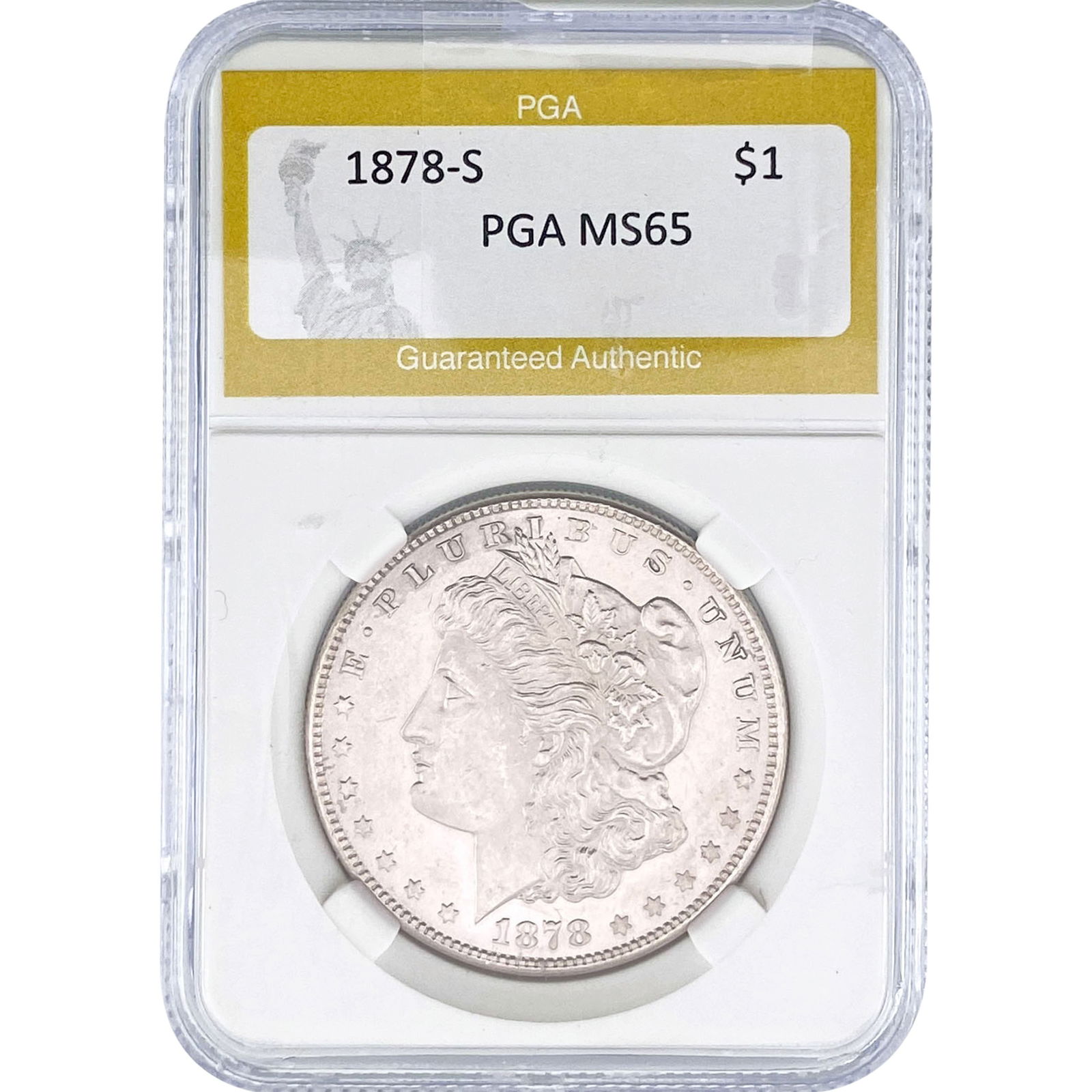 1878-S Morgan Silver Dollar PGA MS65: 1878-S Morgan Silver Dollar PGA MS65