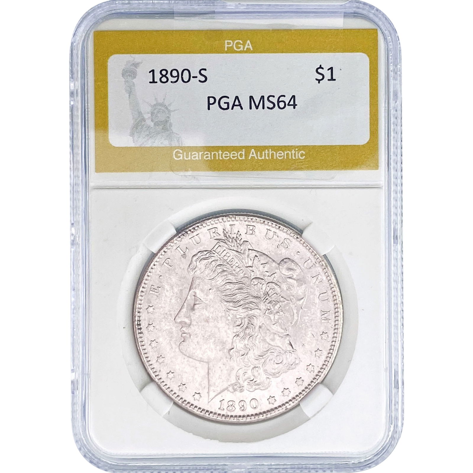 1890-S Morgan Silver Dollar PGA MS64 (1 of 2)