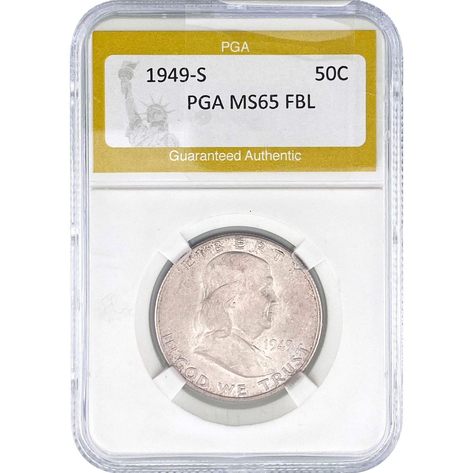 1949-S Franklin Half Dollar PGA MS65 FBL (1 of 2)