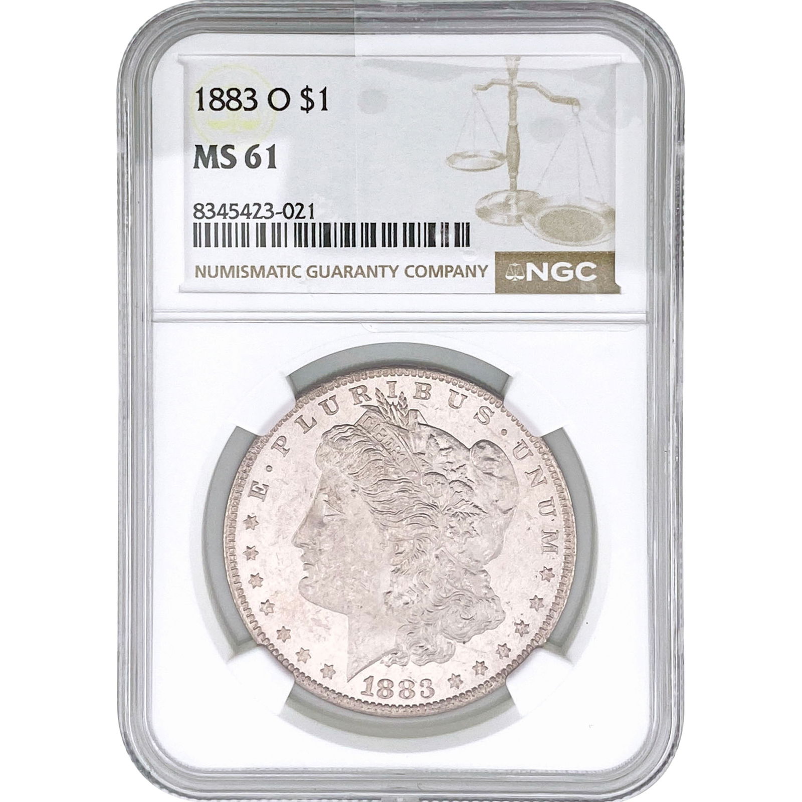 1883-O Morgan Silver Dollar NGC MS61: 1883-O Morgan Silver Dollar NGC MS61
