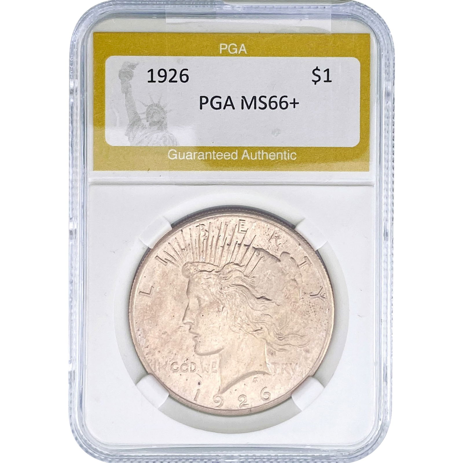 1926 Silver Peace Dollar PGA MS66+: 1926 Silver Peace Dollar PGA MS66+