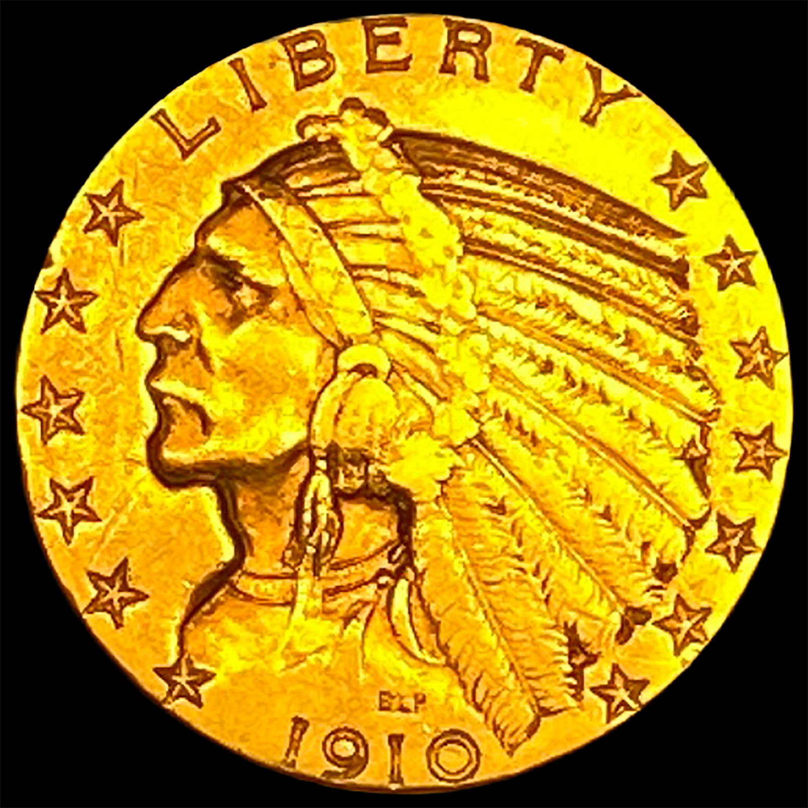1910 Indian Head Half Eagle $5 Gold NEARLY UNCIRCULATED (1 of 2)