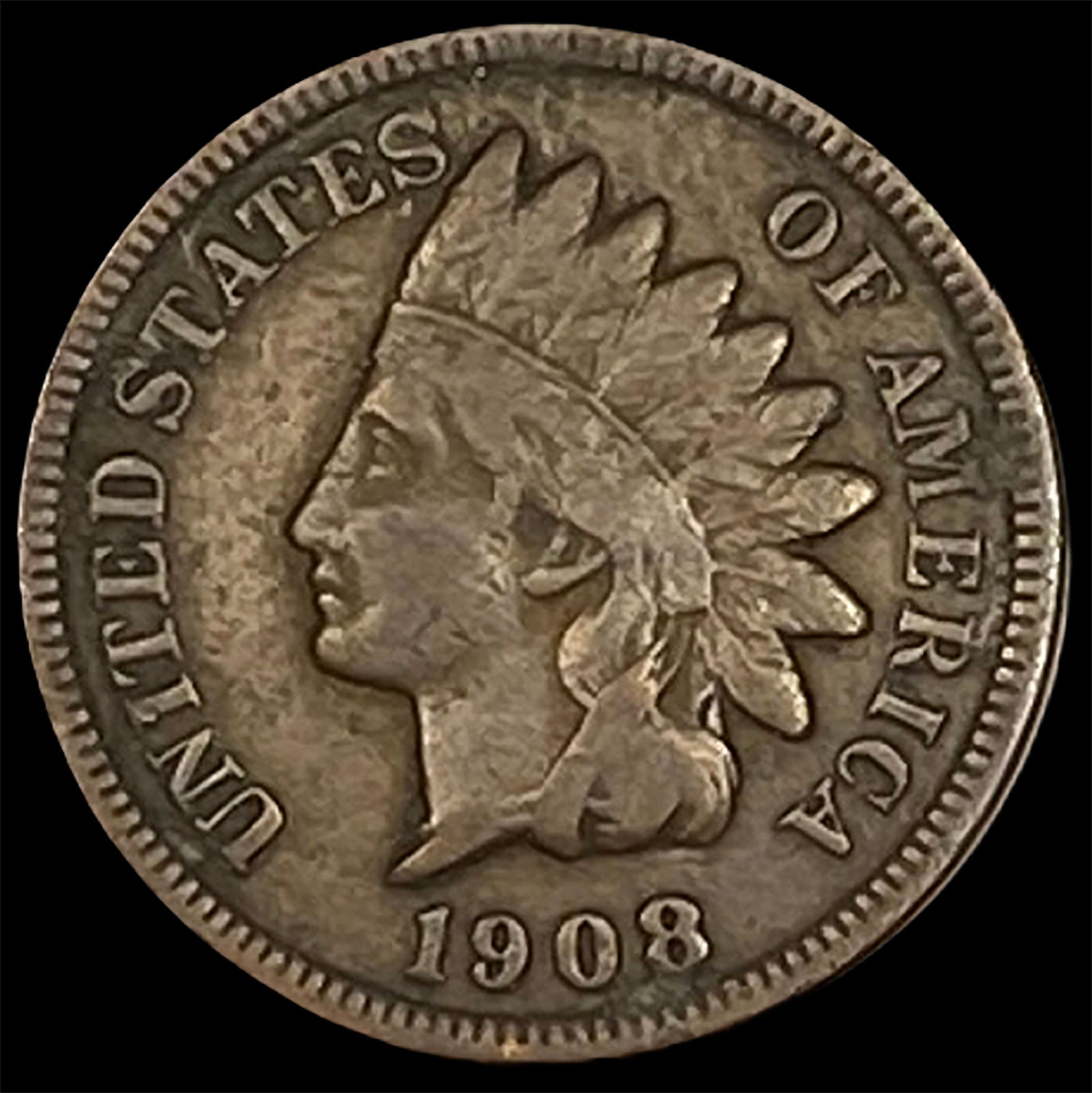 1908-S Indian Head Cent LIGHTLY CIRCULATED (1 of 2)