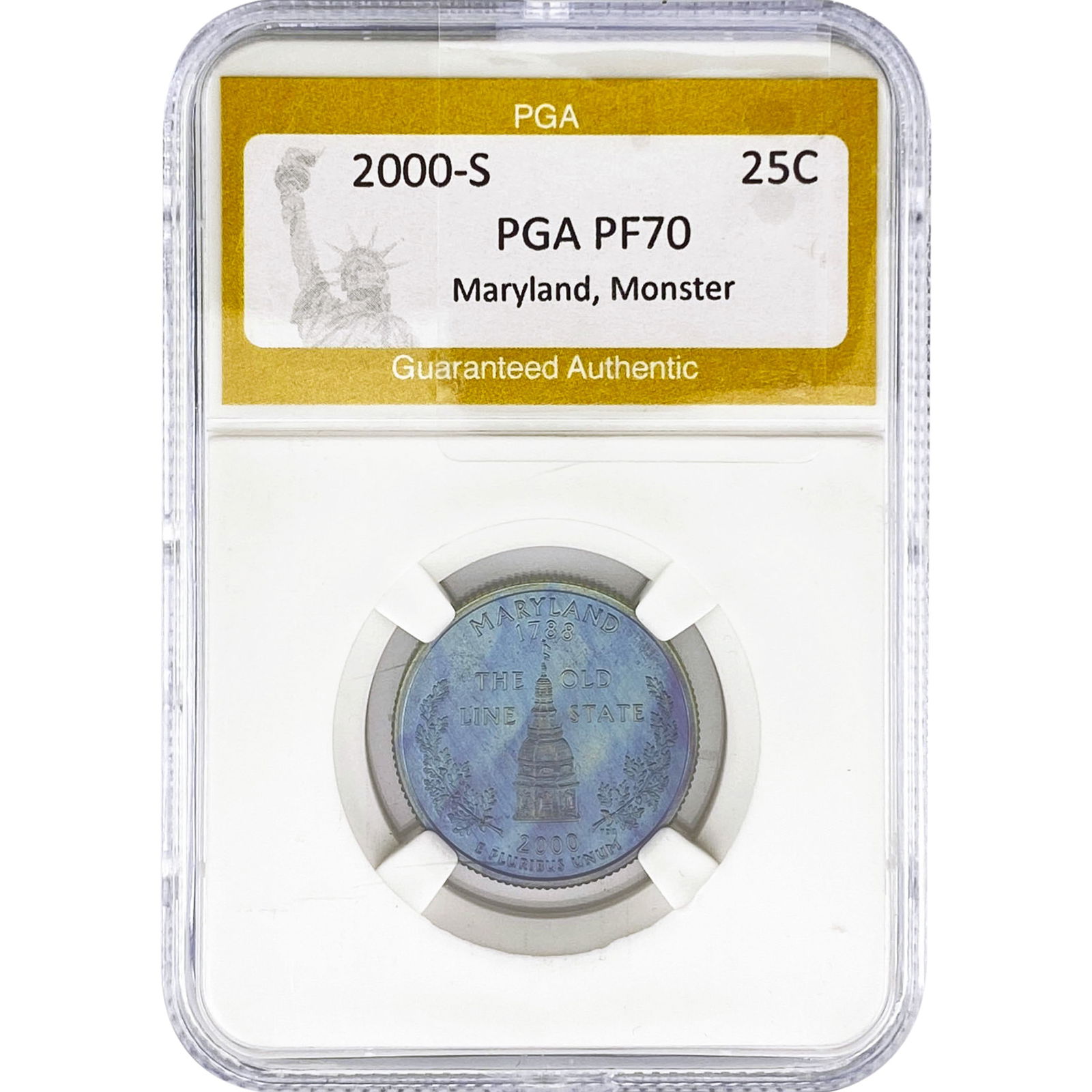 2000-S Toned Maryland Statehood Quarter PGA PF70: 2000-S Toned Maryland Statehood Quarter PGA PF70