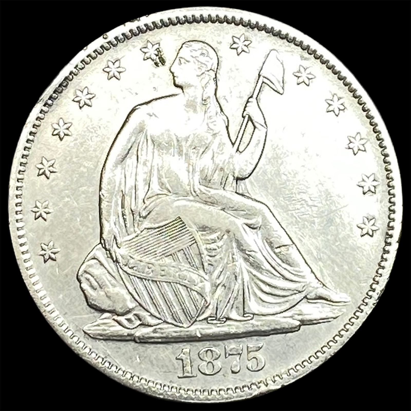 1875-S Silver Half Dollar CLOSELY UNCIRCULATED (1 of 2)