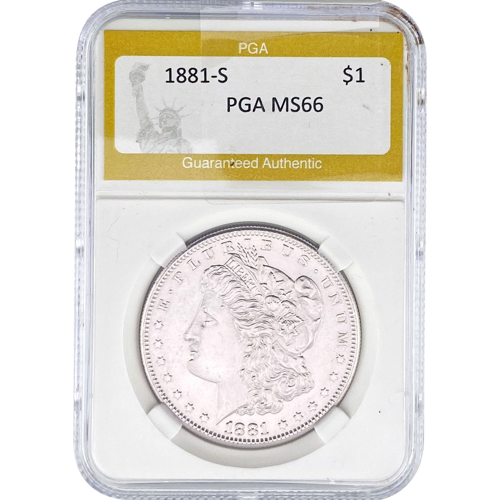 1881-S Morgan Silver Dollar PGA MS66: 1881-S Morgan Silver Dollar PGA MS66