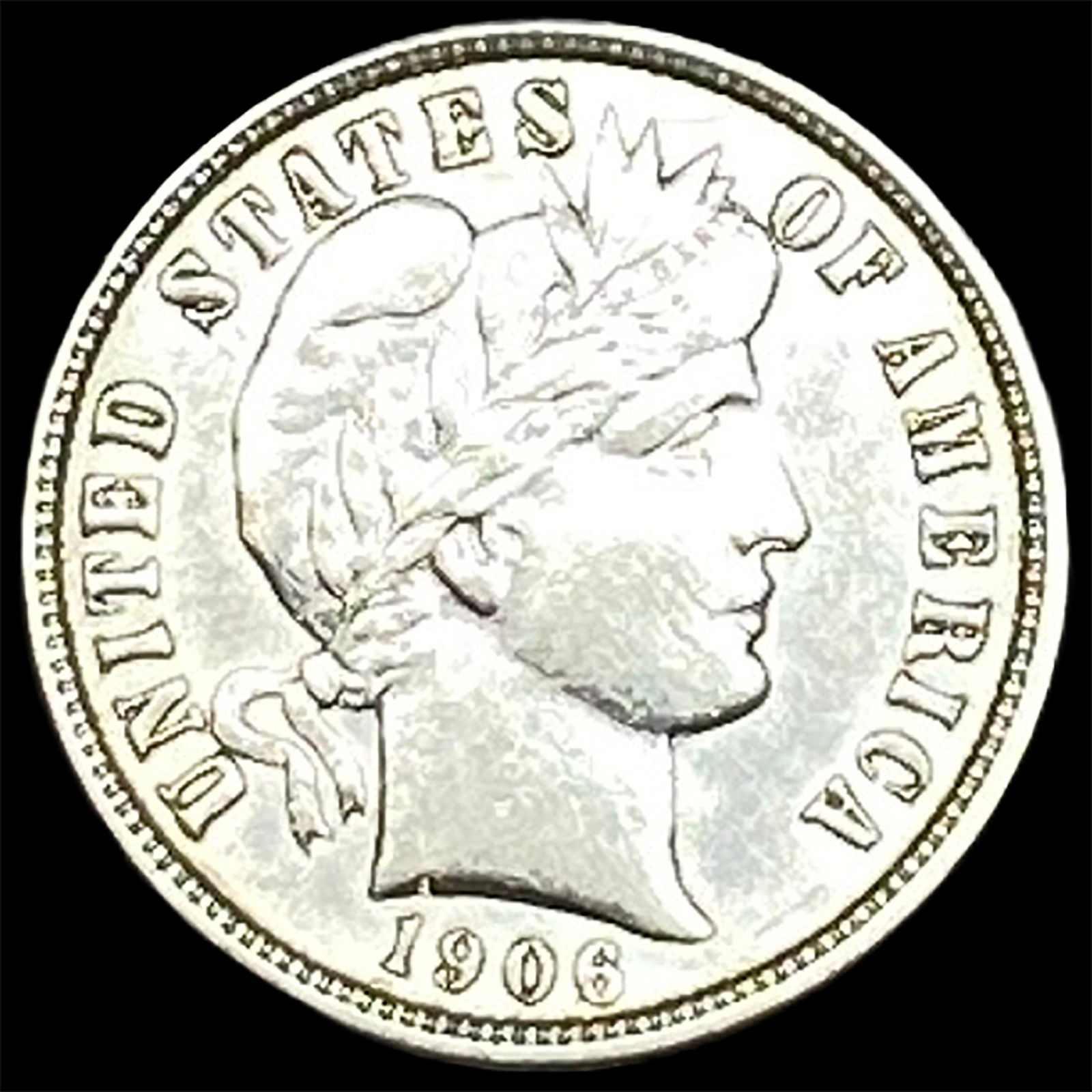 1906-D Silver Barber Dime CLOSELY UNCIRCULATED (1 of 2)