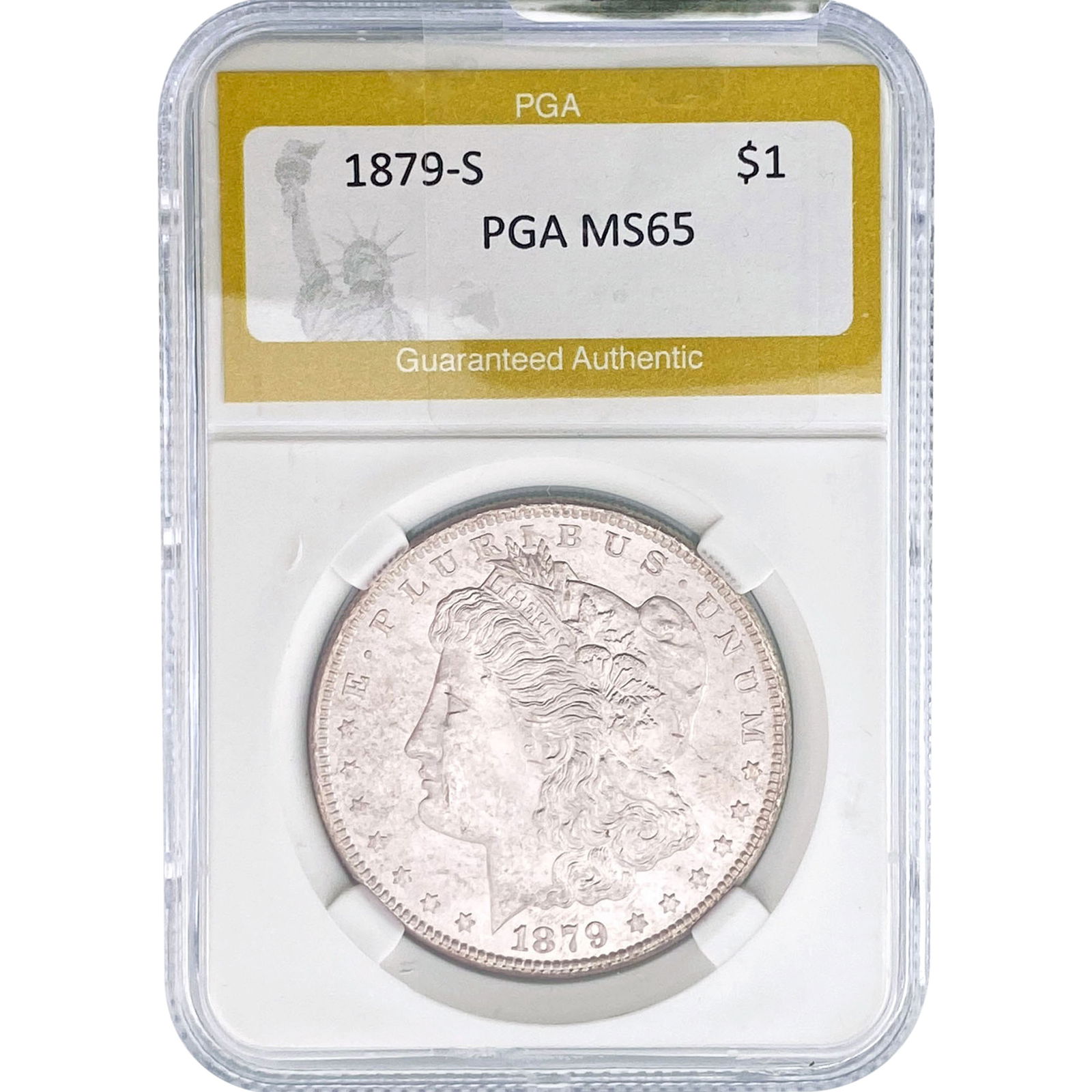 1879-S Morgan Silver Dollar PGA MS65: 1879-S Morgan Silver Dollar PGA MS65