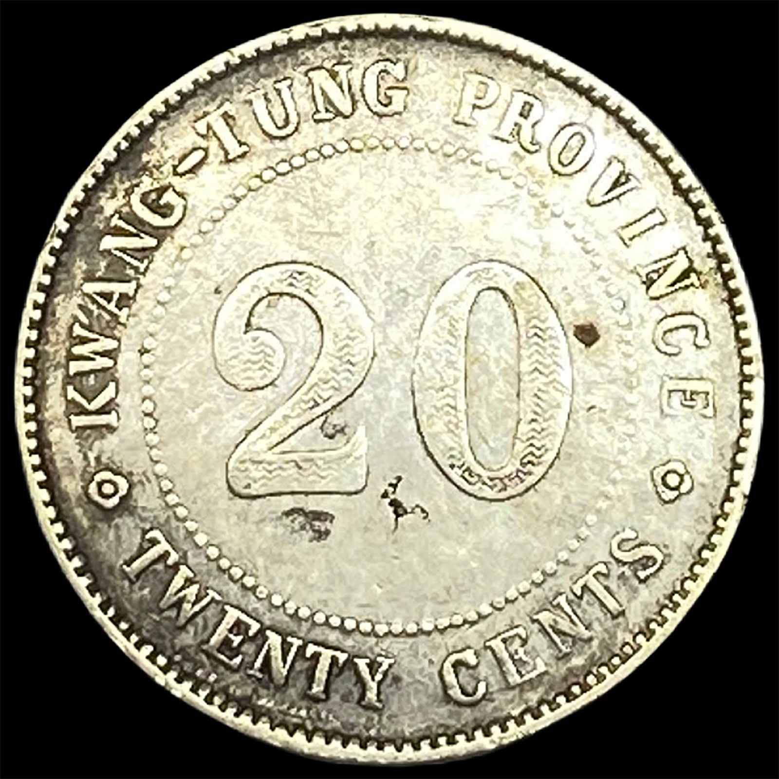 1920 Kwang-Tung Province Silver 20 Cents HIGH GRADE - 2