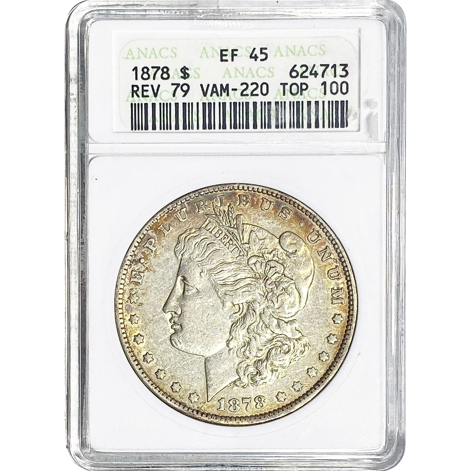 1878 Rev. 79 Morgan Silver Dollar ANACS EF45 (1 of 2)