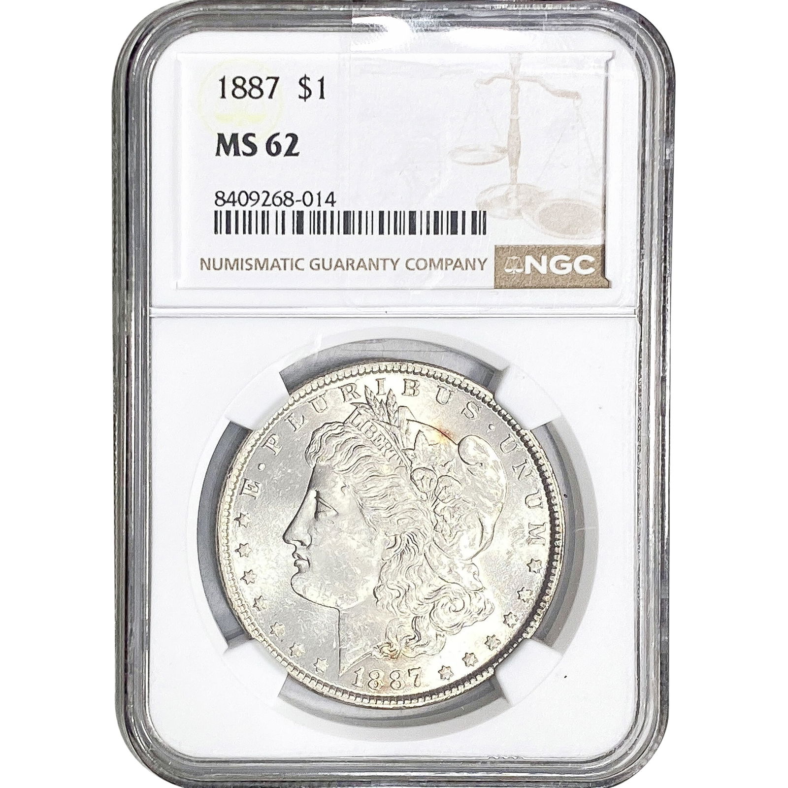 1887 Morgan Silver Dollar NGC MS62 (1 of 2)