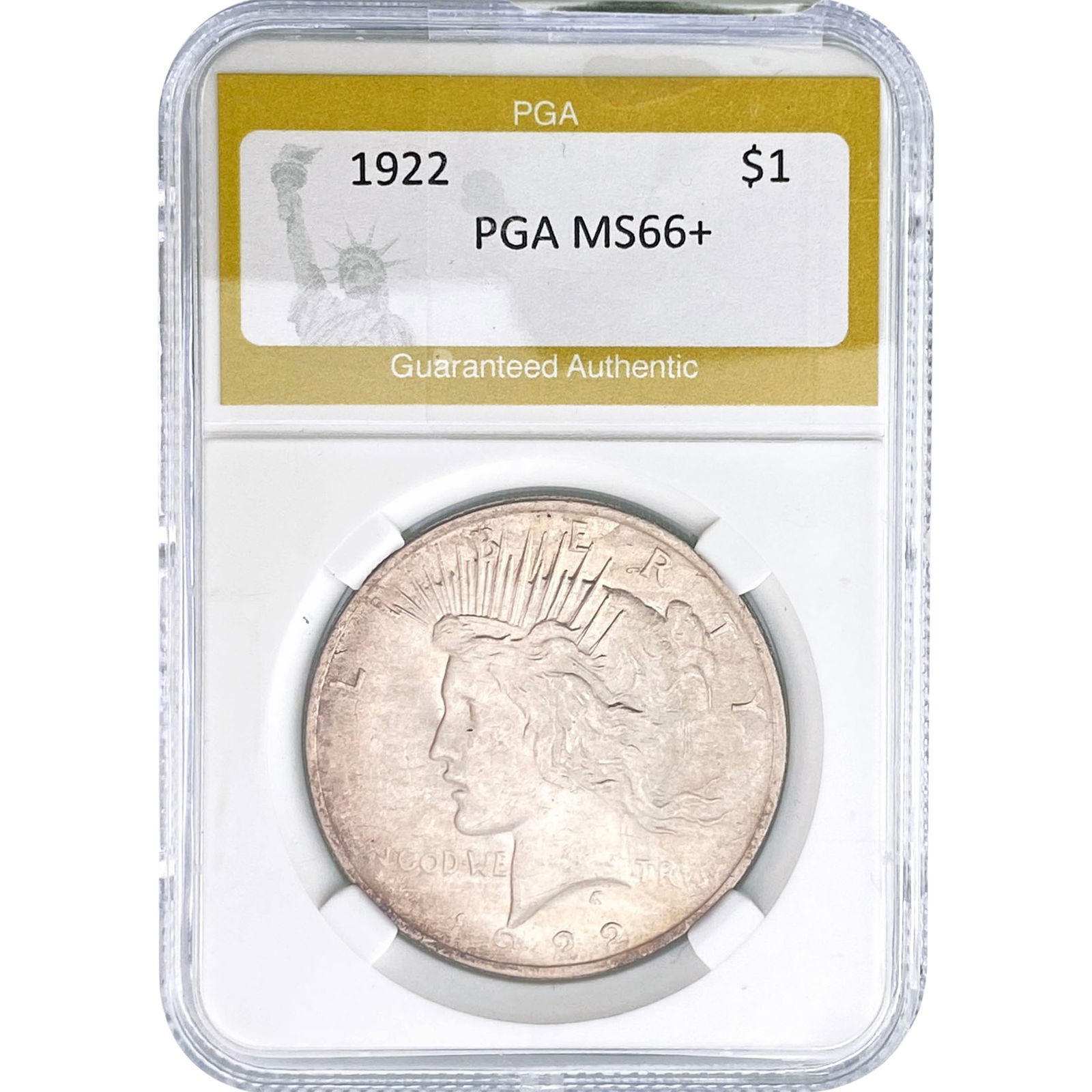 1922 Silver Peace Dollar PGA MS66+: 1922 Silver Peace Dollar PGA MS66+