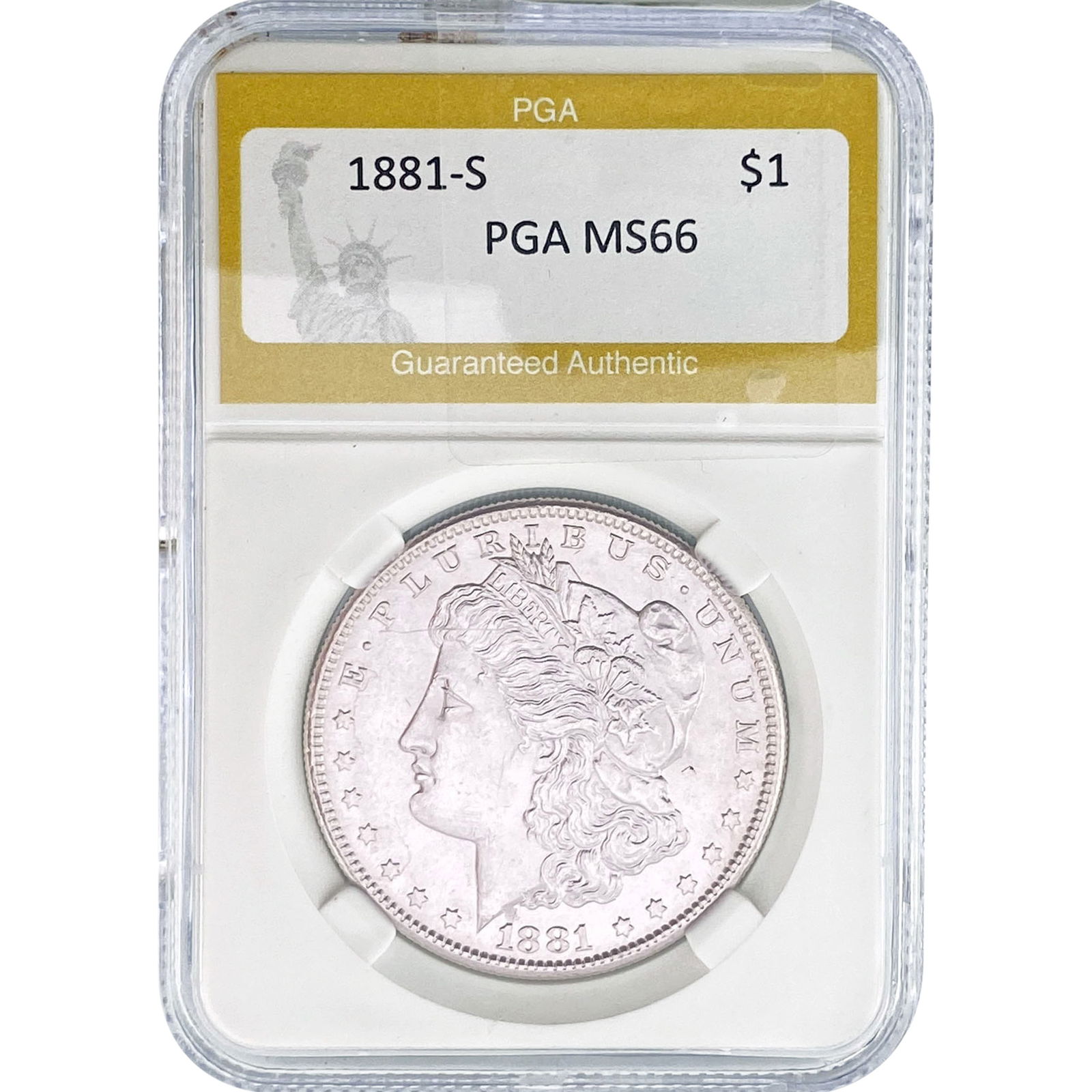 1881-S Morgan Silver Dollar PGA MS66: 1881-S Morgan Silver Dollar PGA MS66
