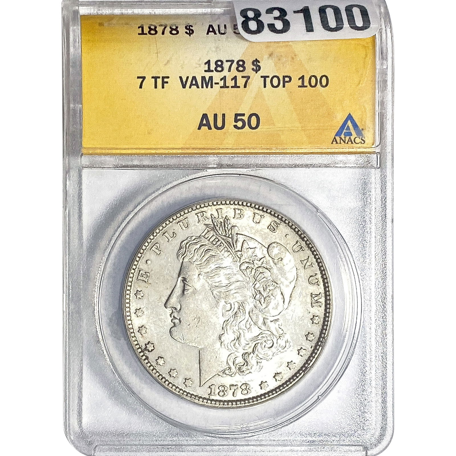 1878 Morgan Silver Dollar ANACS AU50 VAM-117 (1 of 2)