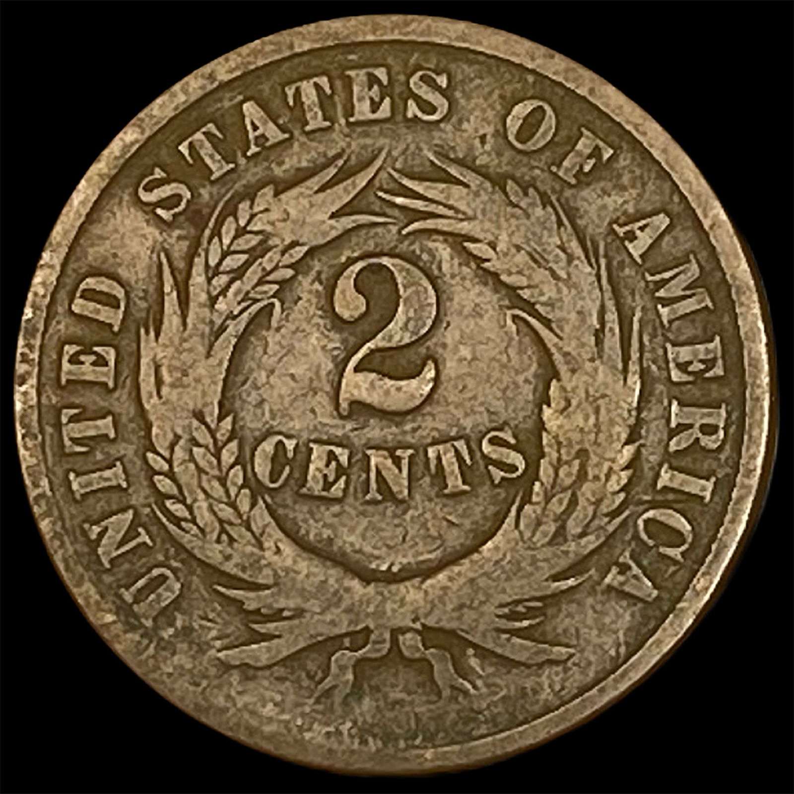 1865 Bronze Two-Cent Piece NICELY CIRCULATED - 2