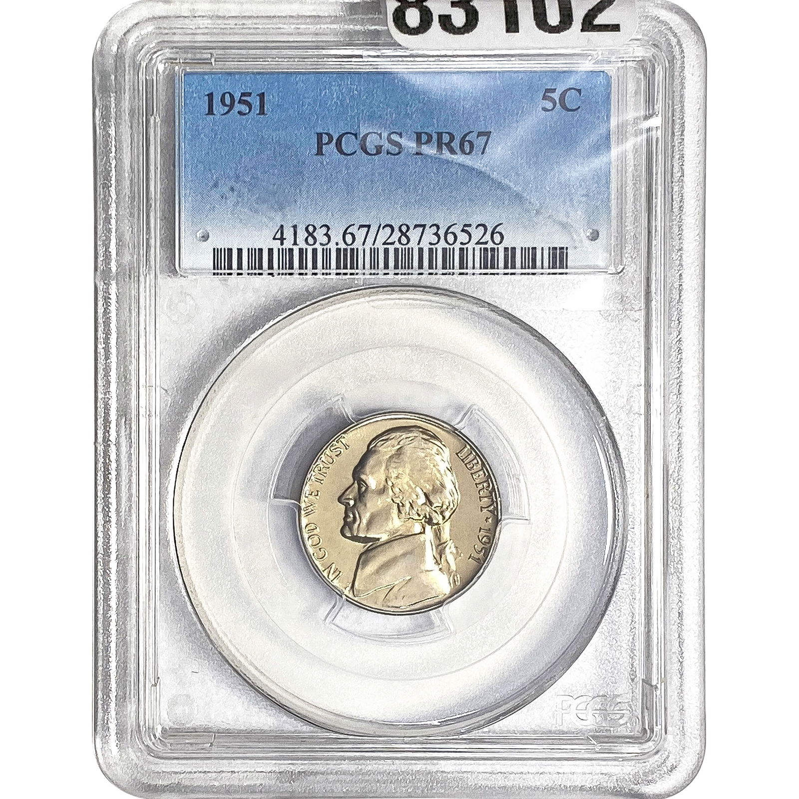 1951 Jefferson Nickel PCGS PR67 (1 of 2)