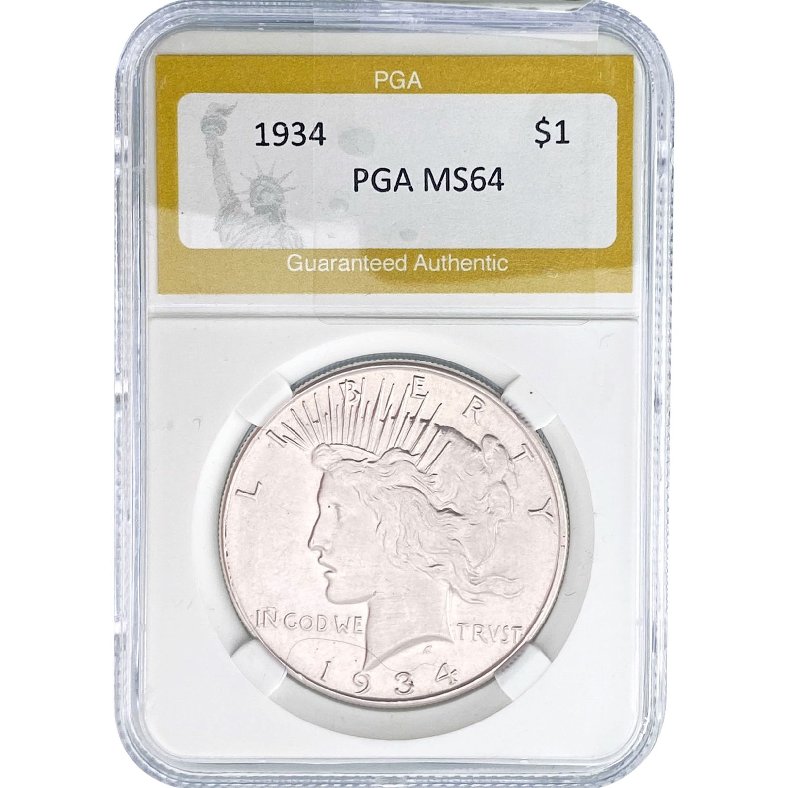 1934 Silver Peace Dollar PGA MS64 (1 of 2)