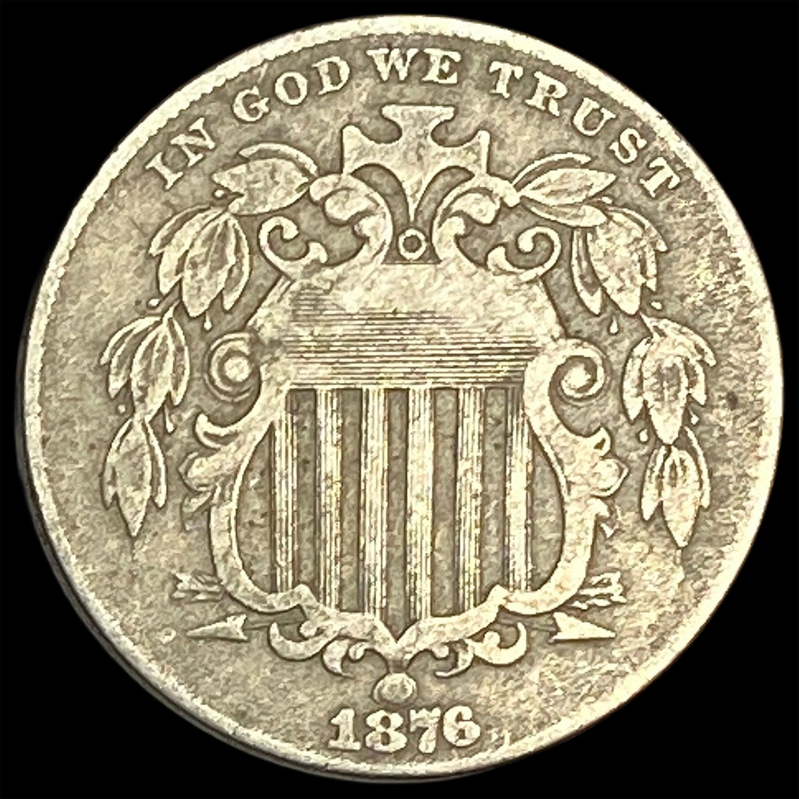 1876 Shield Nickel LIGHTLY CIRCULATED - 2