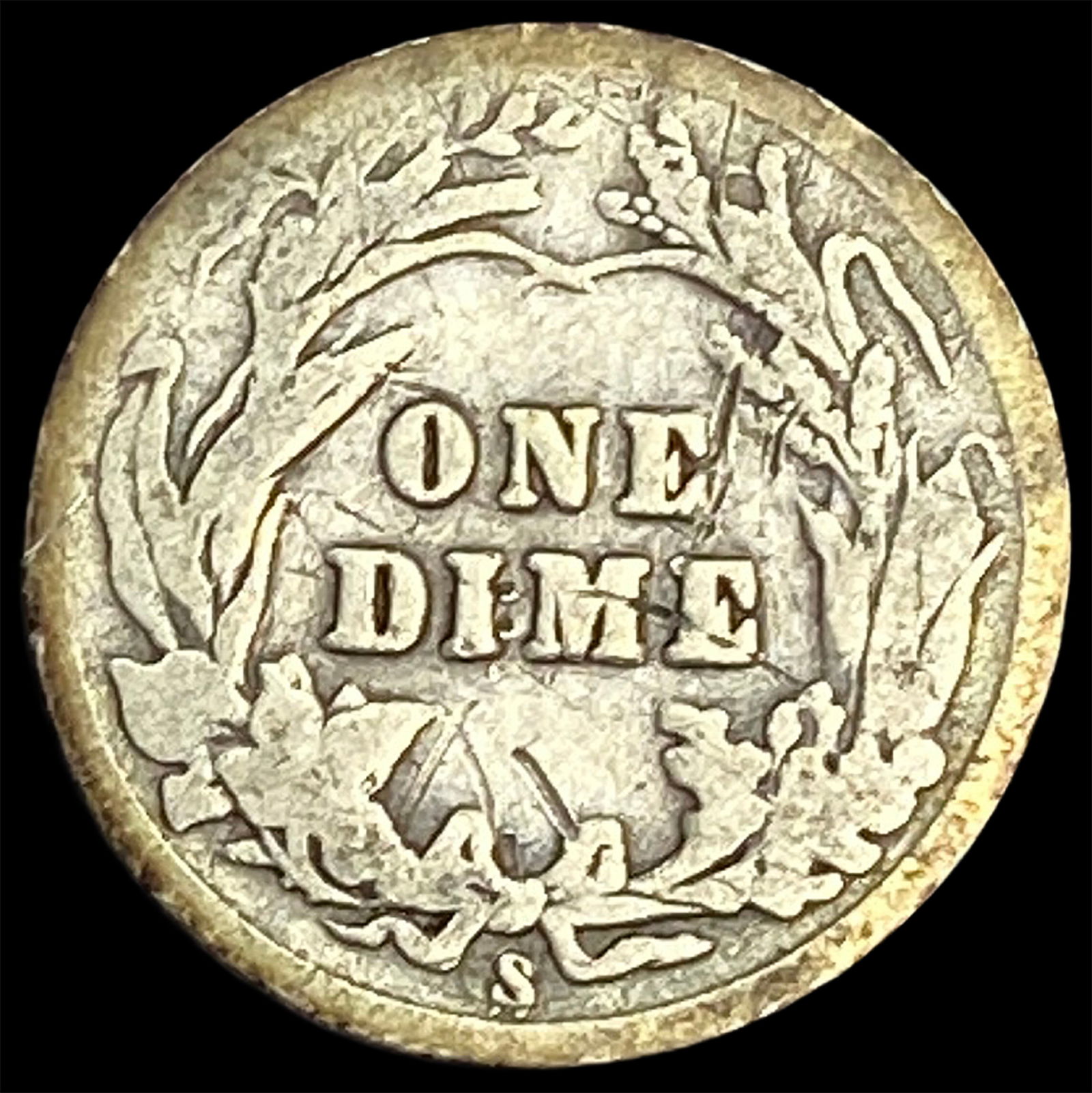 1909-S Silver Barber Dime NICELY CIRCULATED - 2