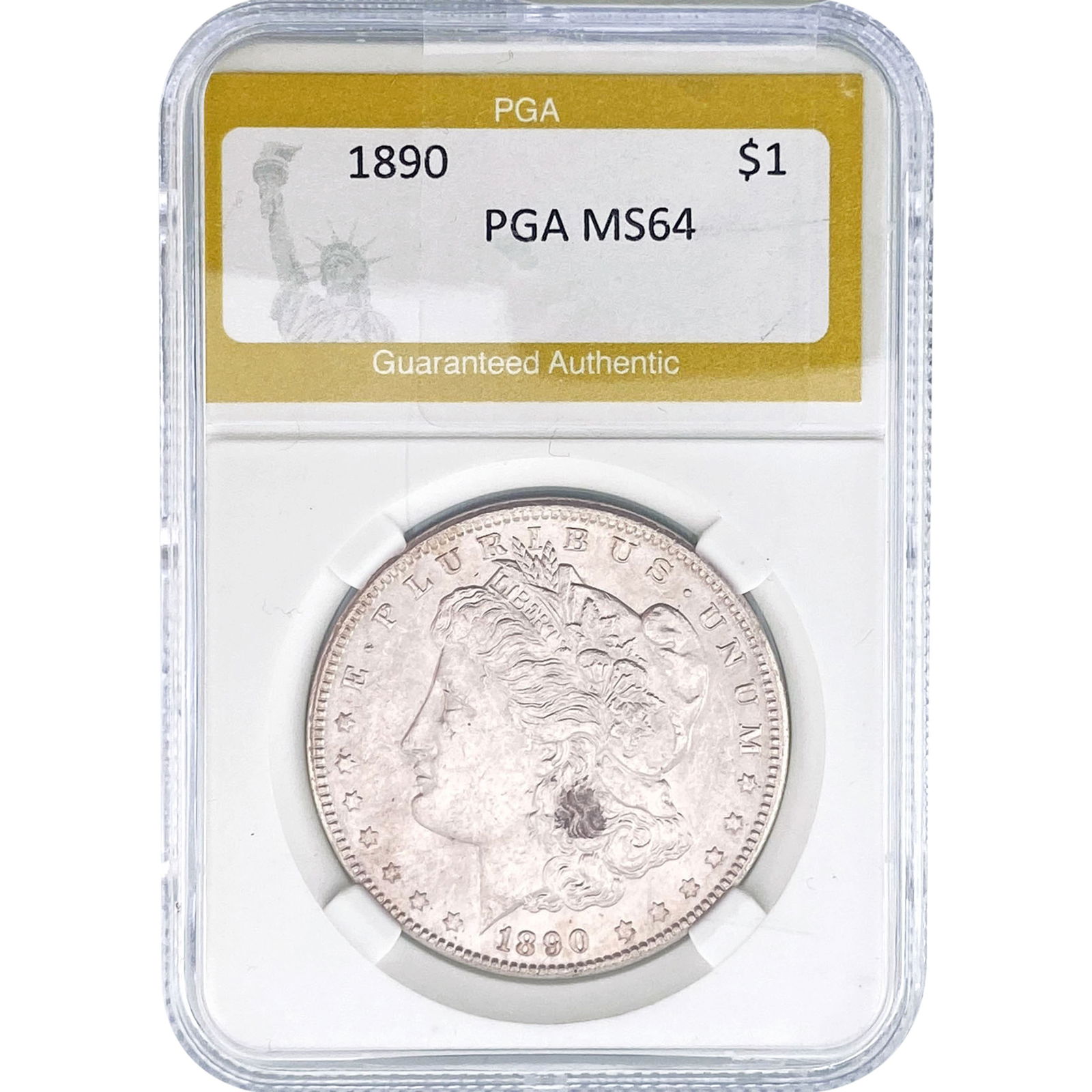 1890 Morgan Silver Dollar PGA MS64: 1890 Morgan Silver Dollar PGA MS64