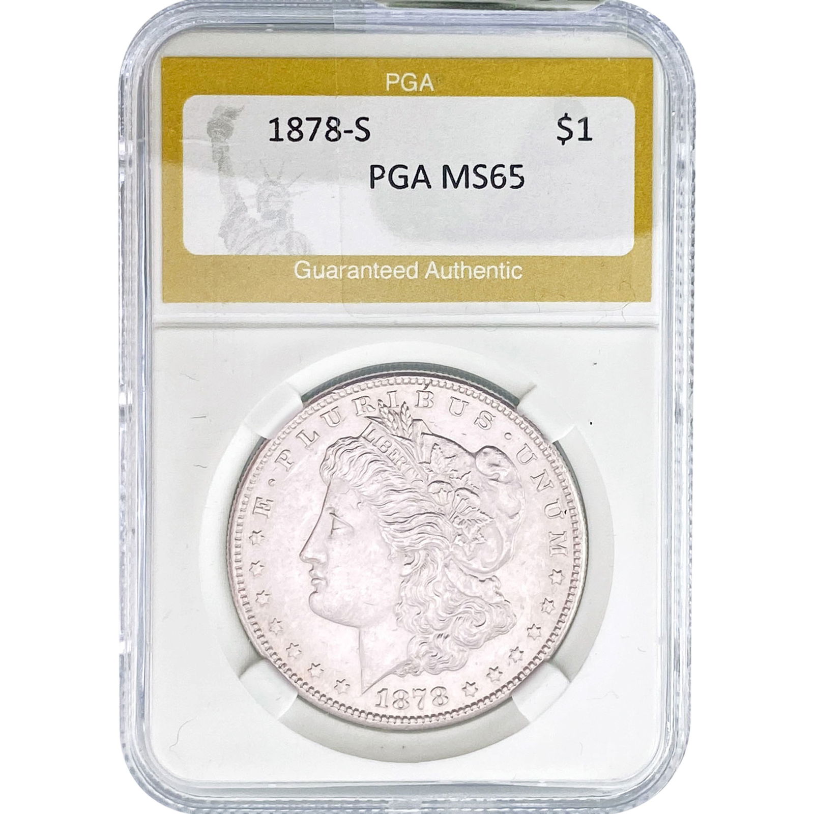 1878-S Morgan Silver Dollar PGA MS65: 1878-S Morgan Silver Dollar PGA MS65