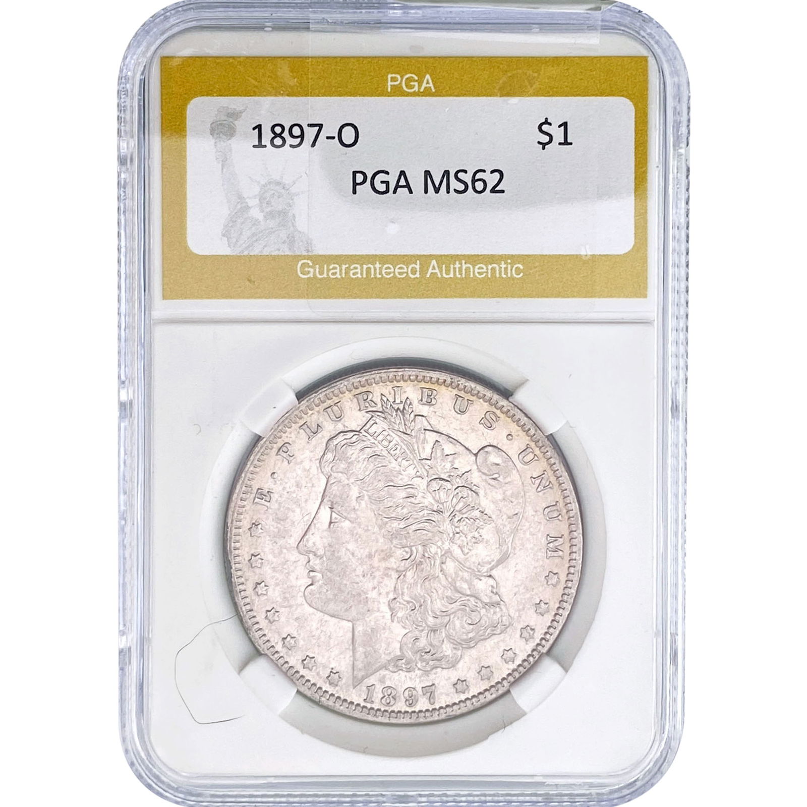 1897-O Morgan Silver Dollar PGA MS62: 1897-O Morgan Silver Dollar PGA MS62