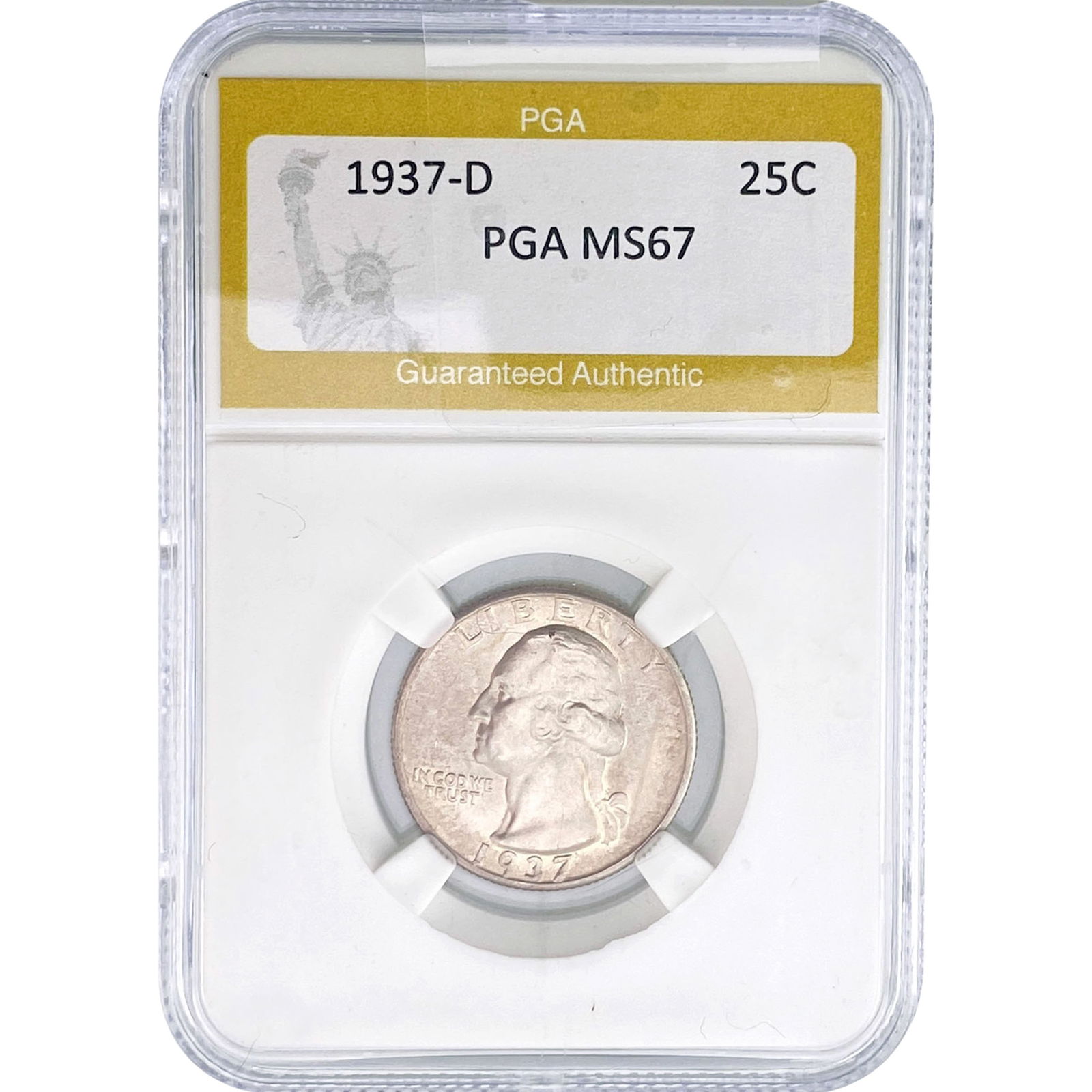 1937-D Washington Silver Quarter PGA MS67: 1937-D Washington Silver Quarter PGA MS67
