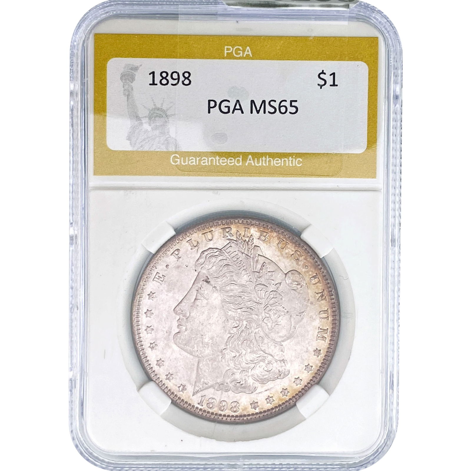 1898 Morgan Silver Dollar PGA MS65: 1898 Morgan Silver Dollar PGA MS65