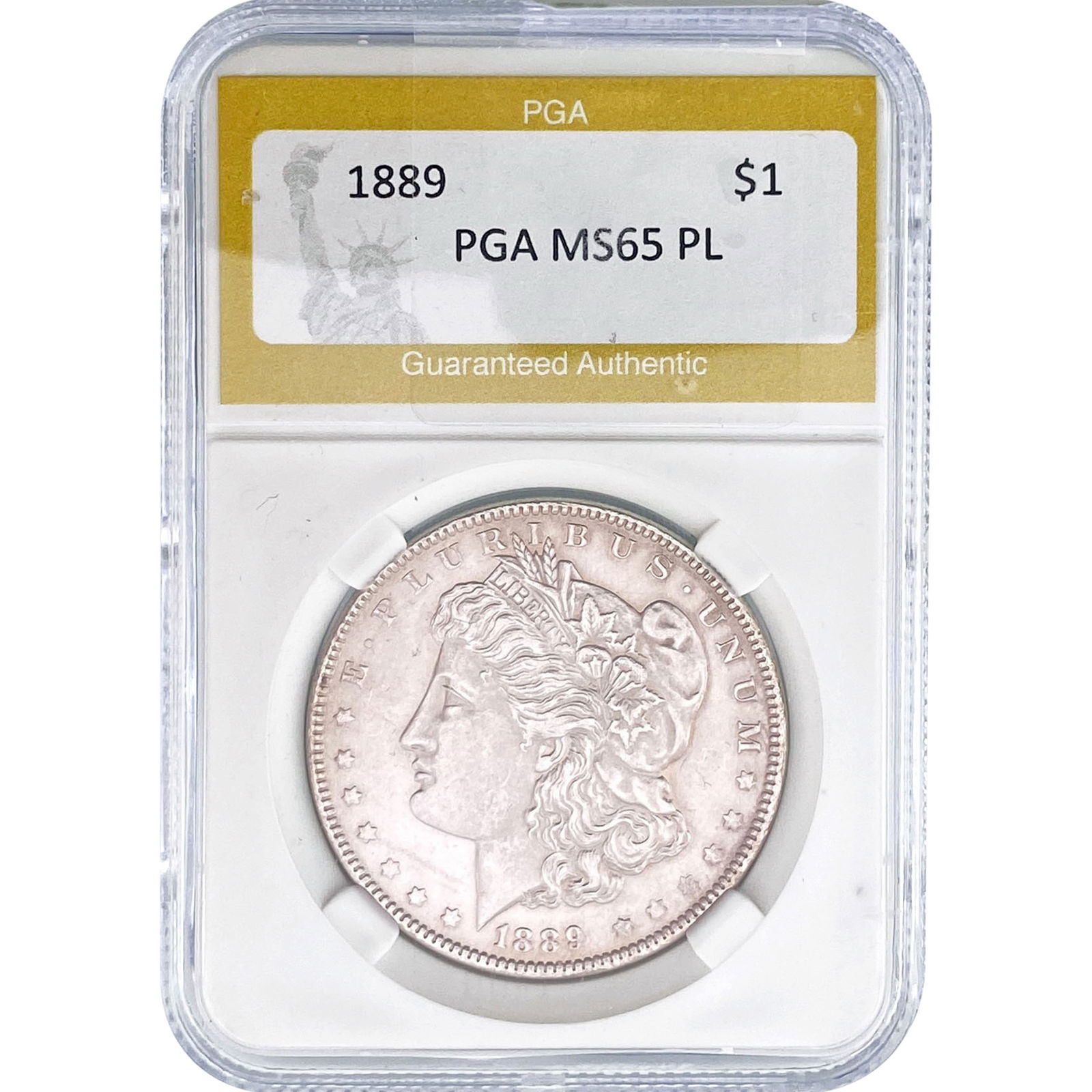 1889 Morgan Silver Dollar PGA MS65 PL: 1889 Morgan Silver Dollar PGA MS65 PL