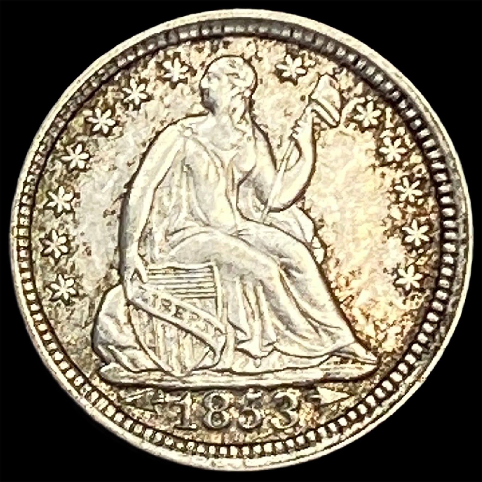 1853 Seated Liberty Silver Half Dime CLOSELY UNCIRCULATED (1 of 2)