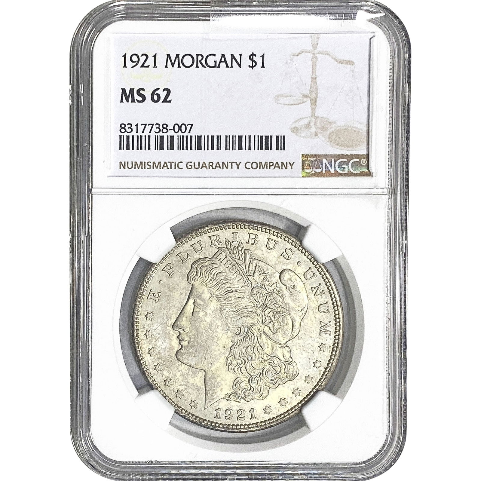 1921 Morgan Silver Dollar NGC MS62 (1 of 2)