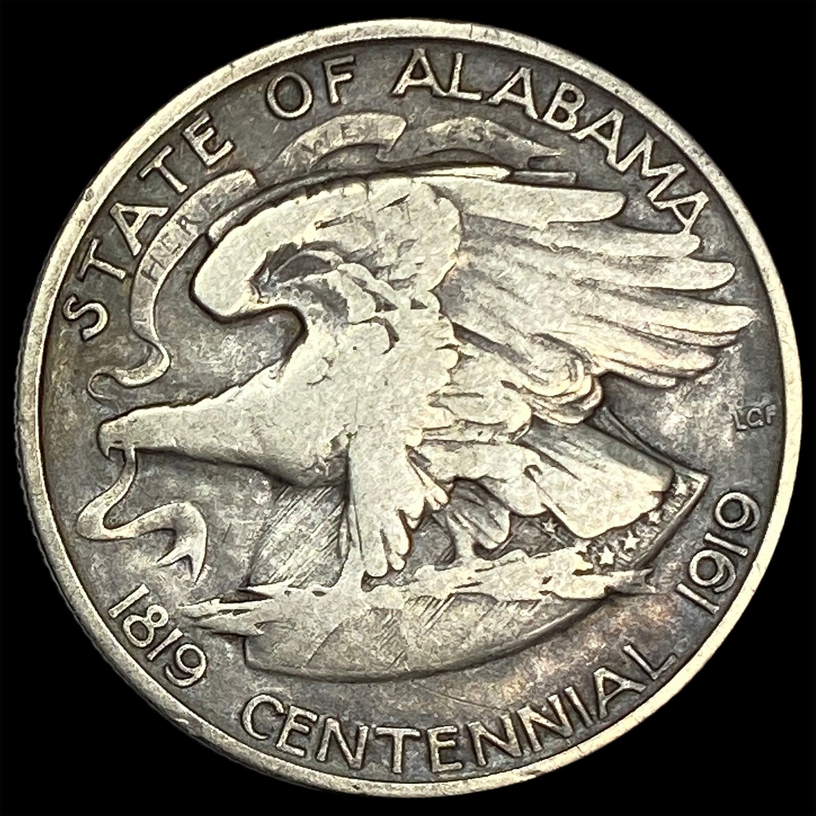 1921 Silver Half Dollar Alabama Centennial ABOUT UNCIRCULATED - 2