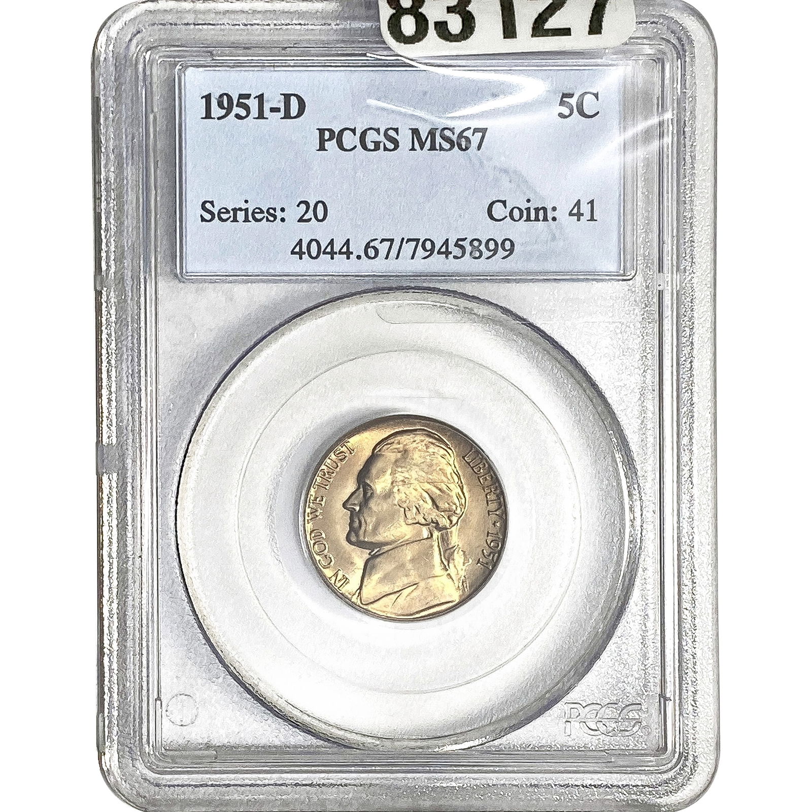 1951-D Jefferson Nickel PCGS MS67 (1 of 2)