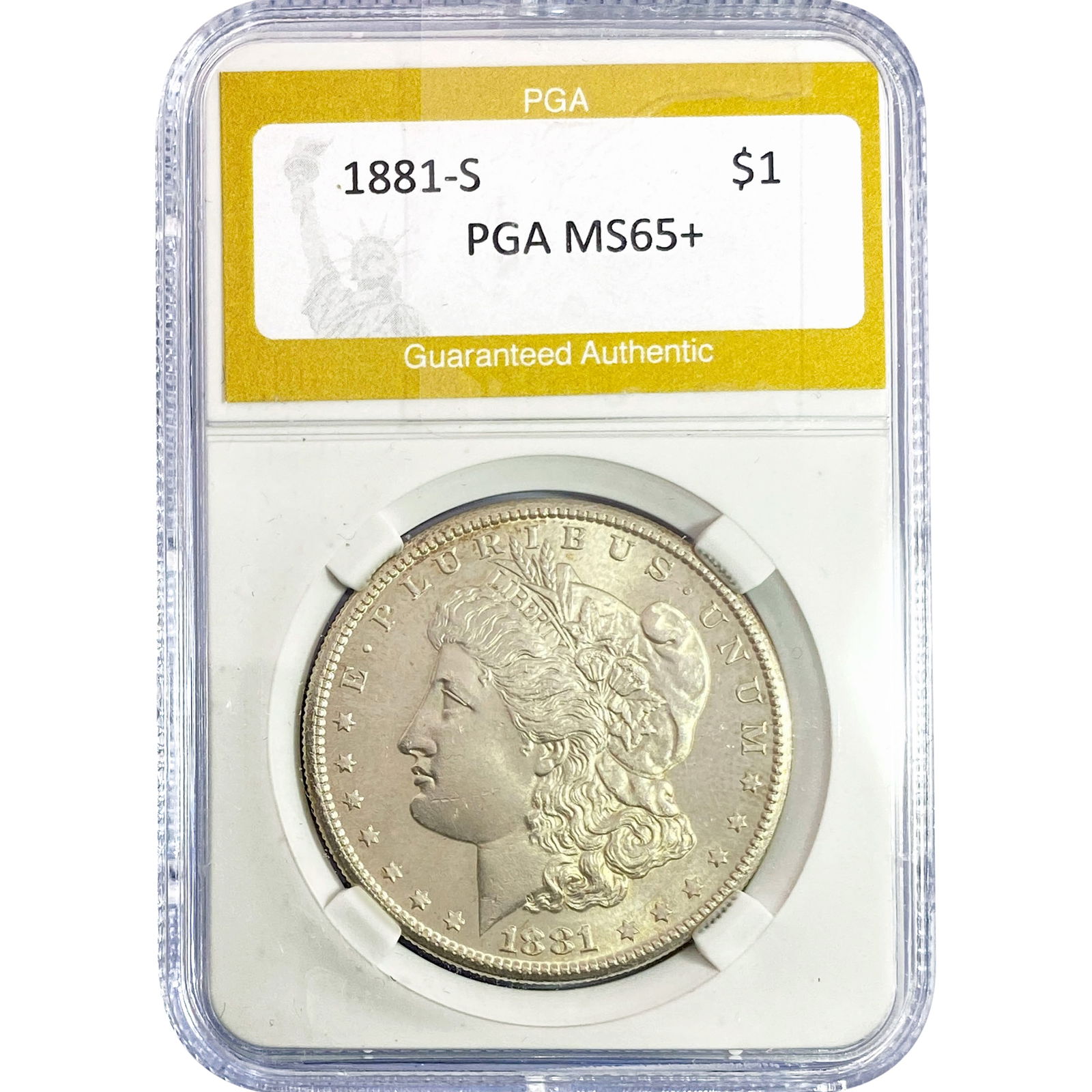 1881-S Morgan Silver Dollar PGA MS65+: 1881-S Morgan Silver Dollar PGA MS65+