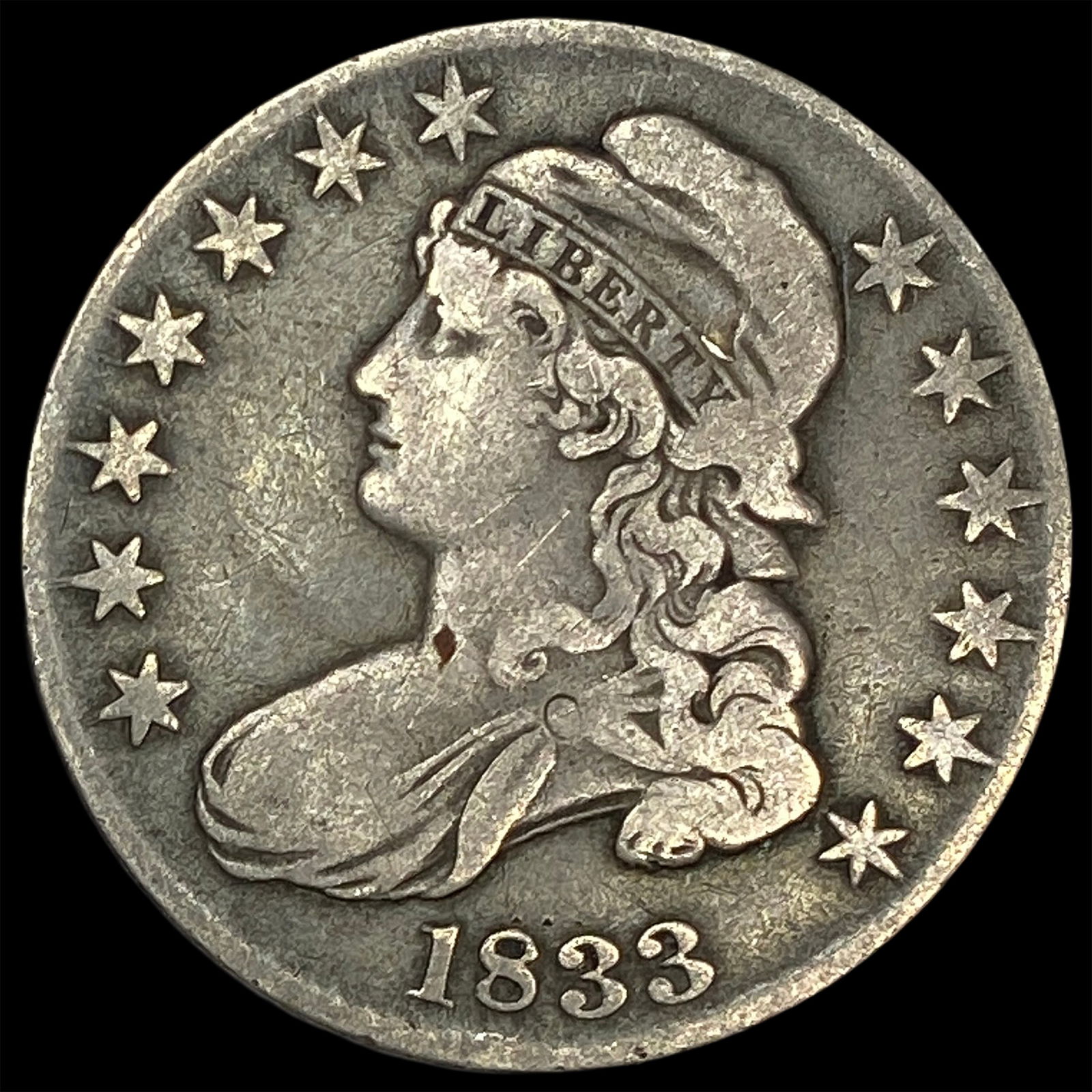1833 Silver Capped Bust Half Dollar LIGHTLY CIRCULATED (1 of 2)