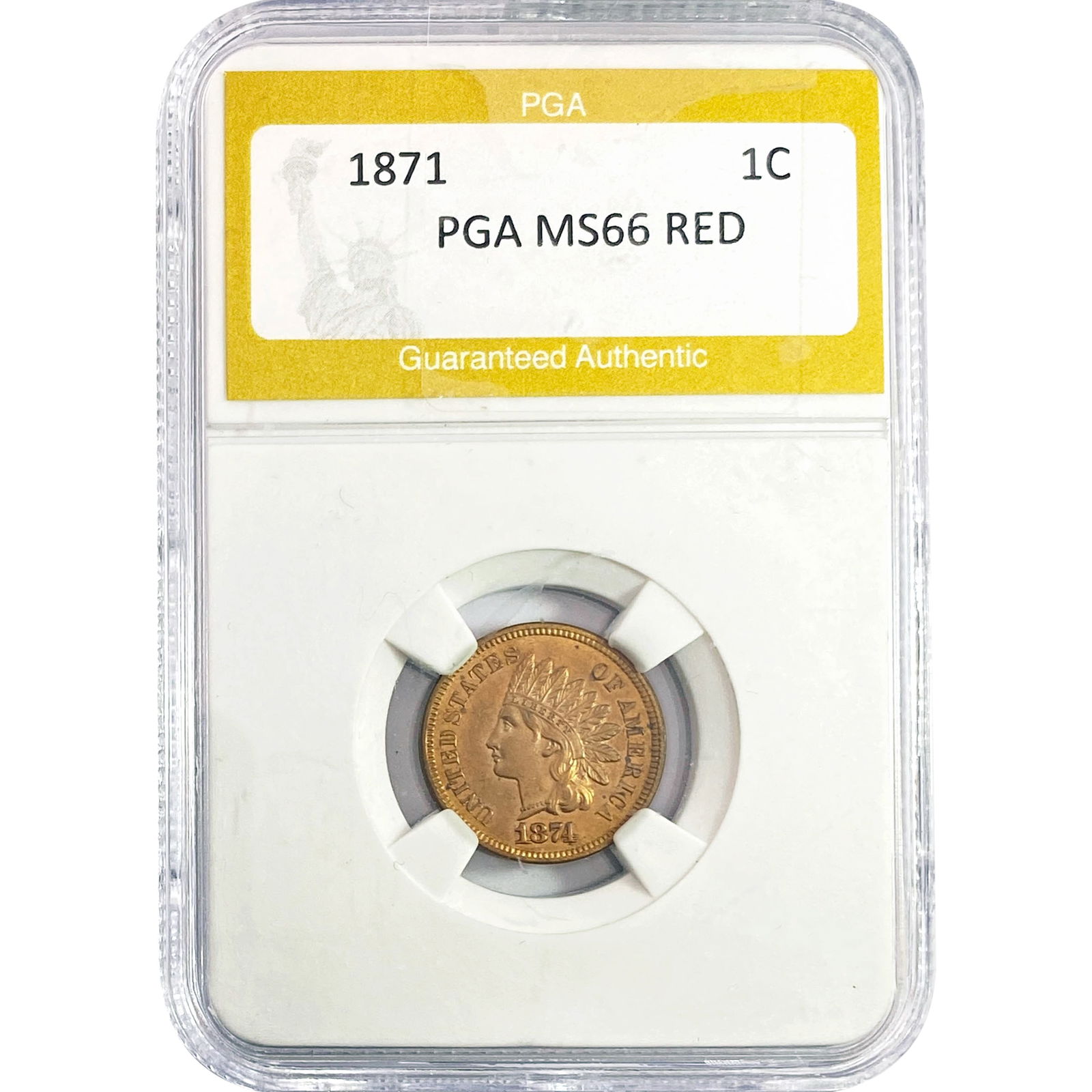 1871 Indian Head Cent PGA MS66 RED (1 of 2)