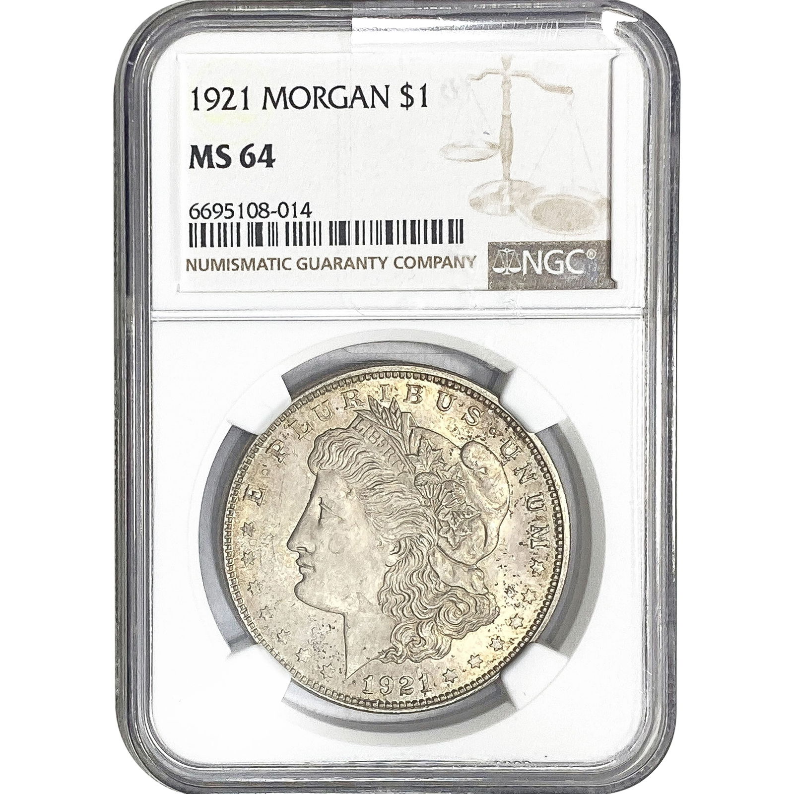 1921 Morgan Silver Dollar NGC MS64 (1 of 2)