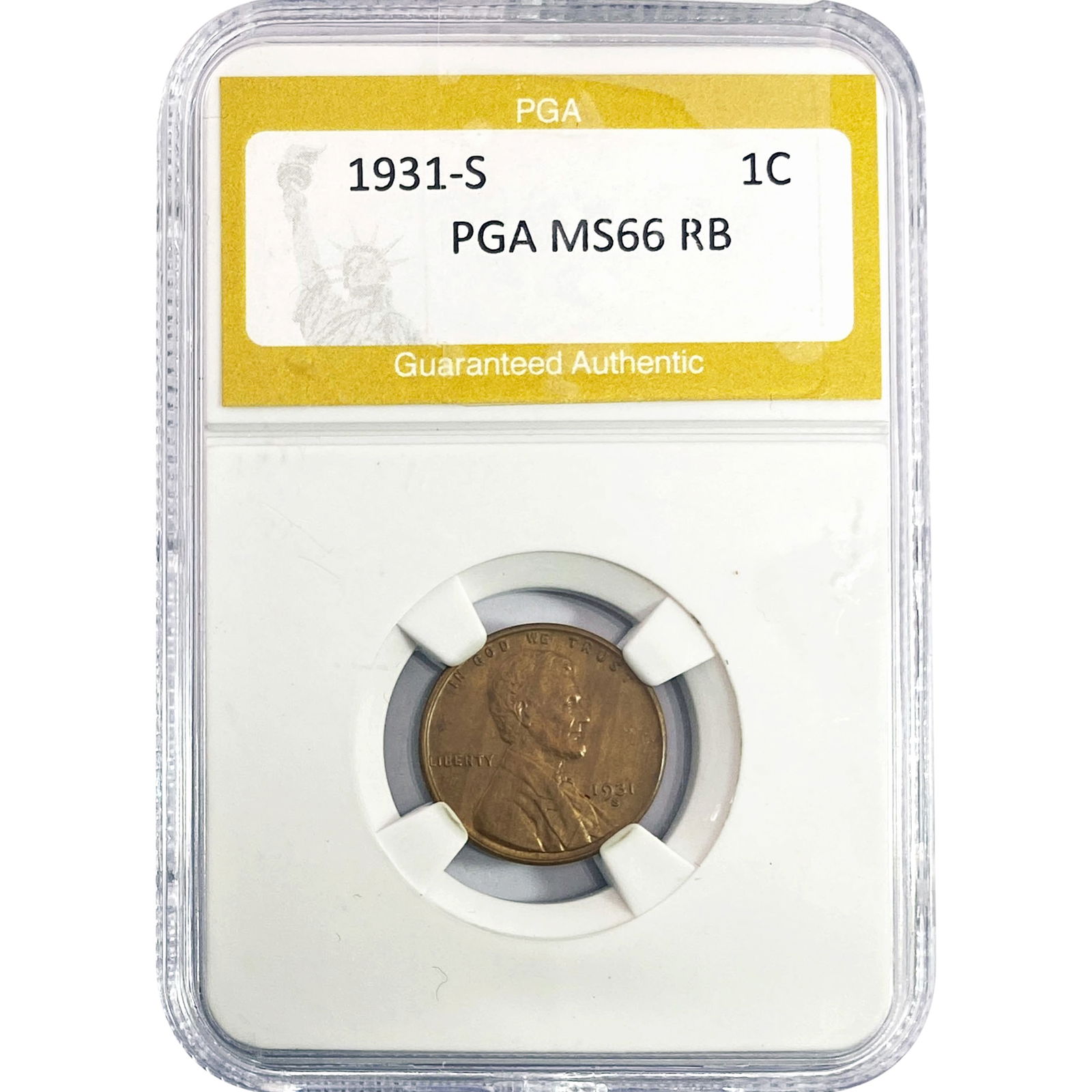 1931-S Wheat Cent PGA MS66 RB (1 of 2)
