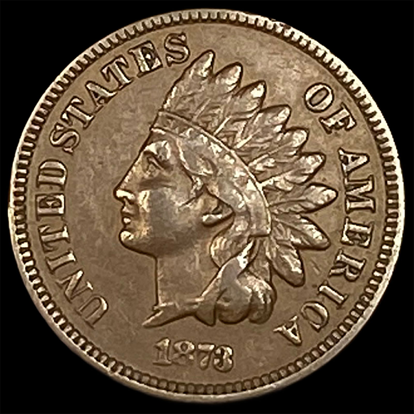 1873 Indian Head Cent NEARLY UNCIRCULATED (1 of 2)