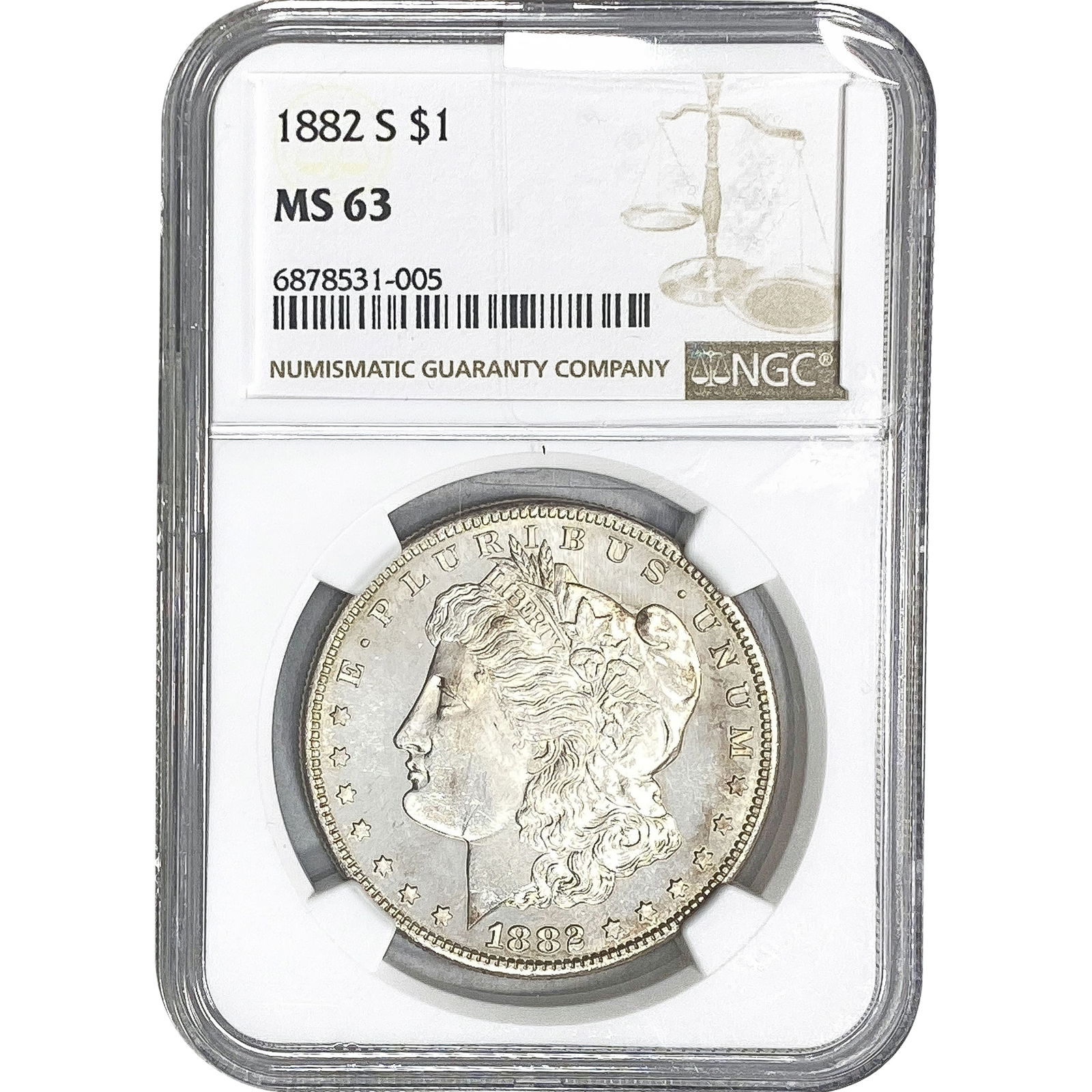 1882-S Morgan Silver Dollar NGC MS63 (1 of 2)