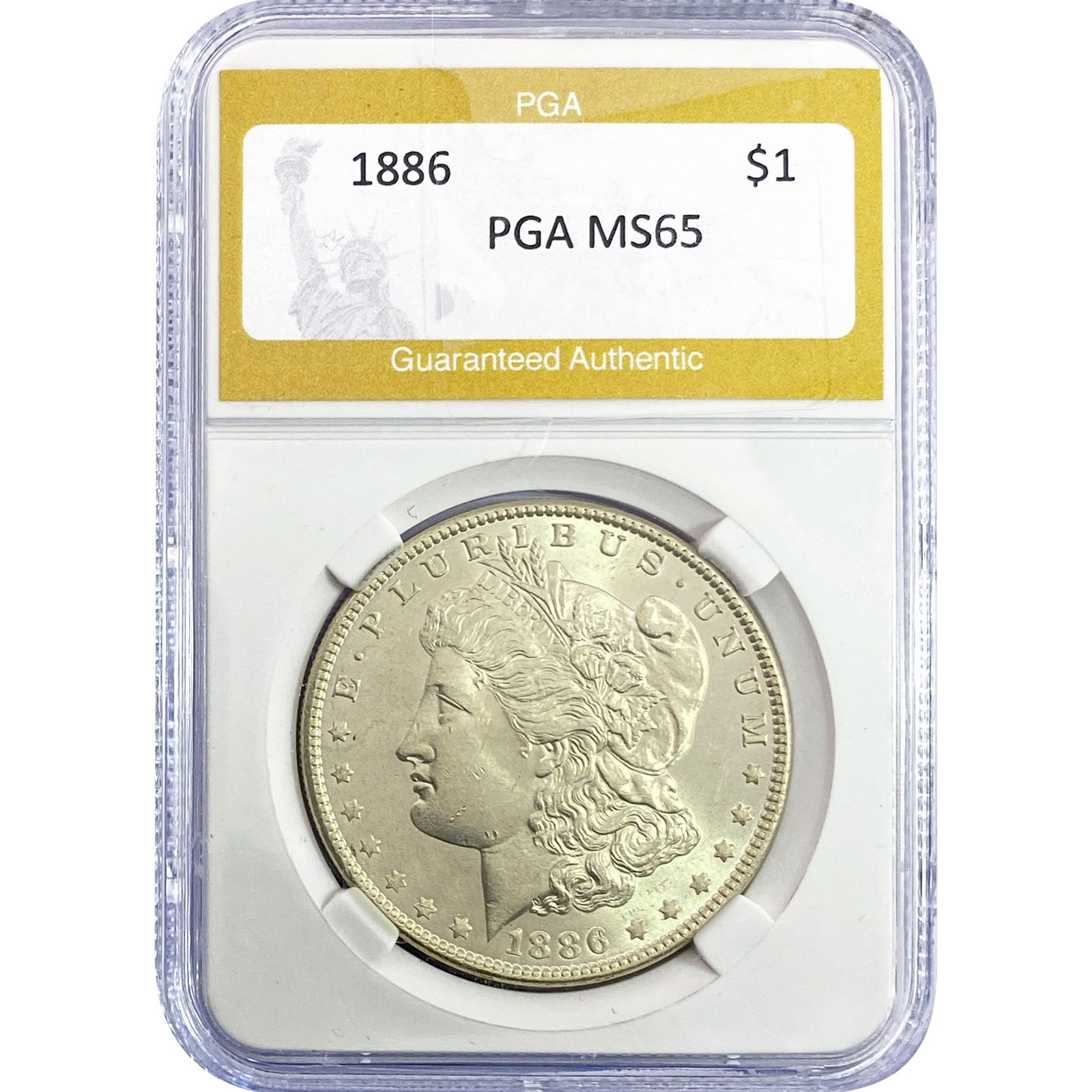 1886 Morgan Silver Dollar PGA MS65: 1886 Morgan Silver Dollar PGA MS65