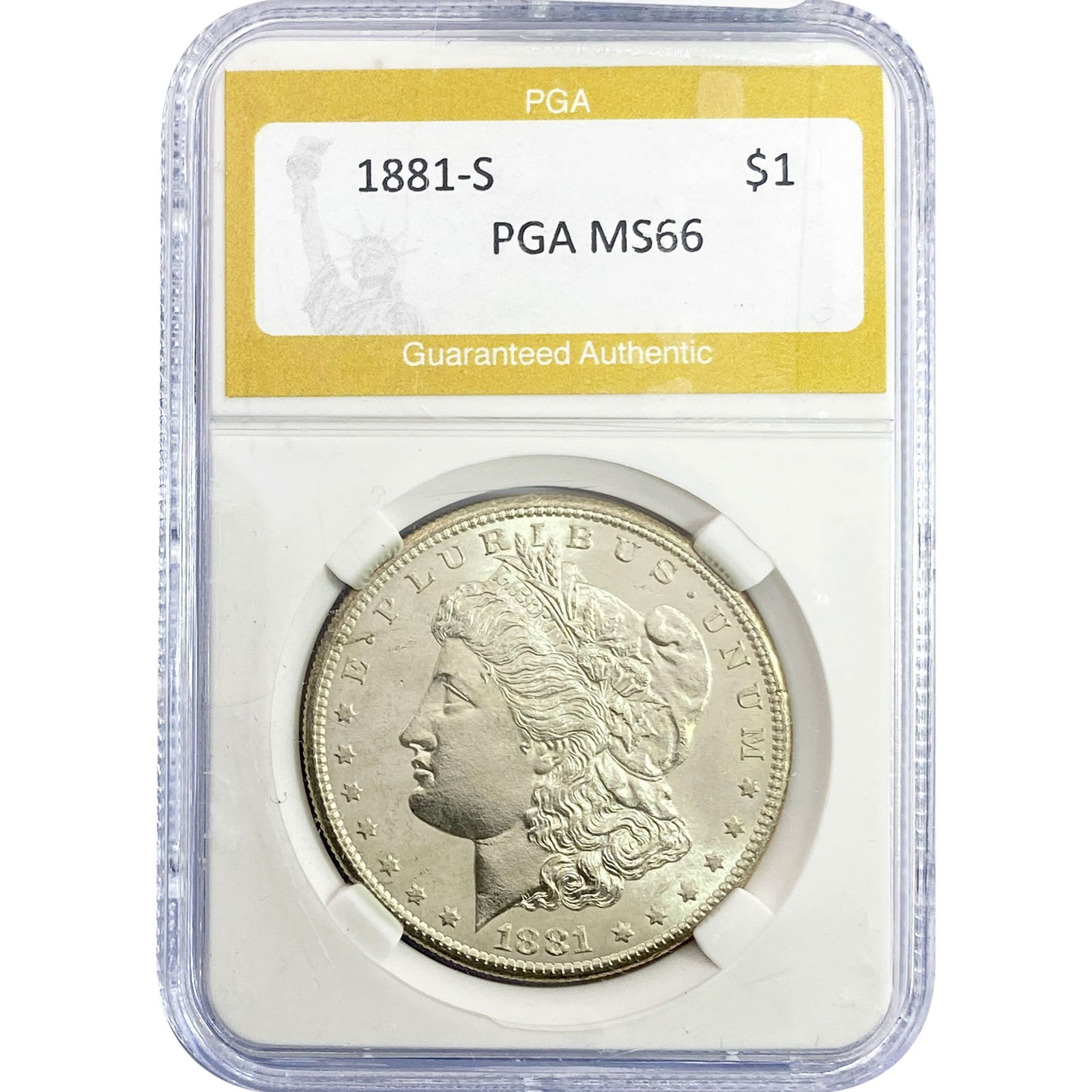 1881-S Morgan Silver Dollar PGA MS66: 1881-S Morgan Silver Dollar PGA MS66