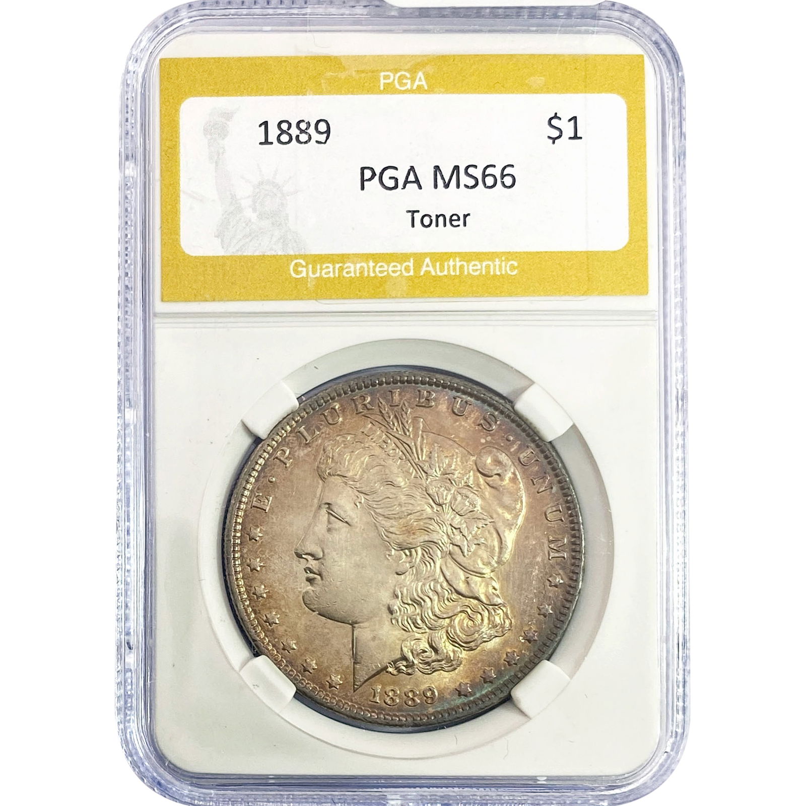 1889 Morgan Silver Dollar PGA MS66 Toner: 1889 Morgan Silver Dollar PGA MS66 Toner