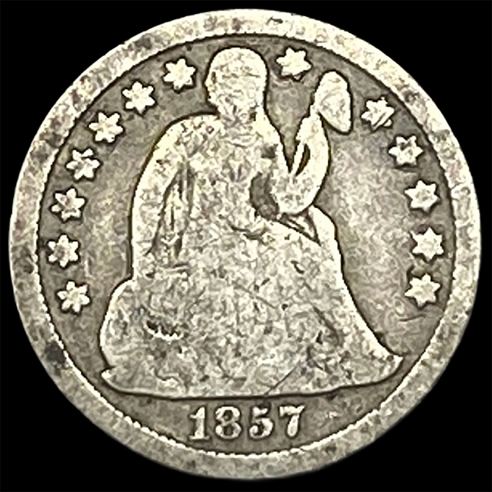 1857 Seated Liberty Dime NICELY CIRCULATED (1 of 2)