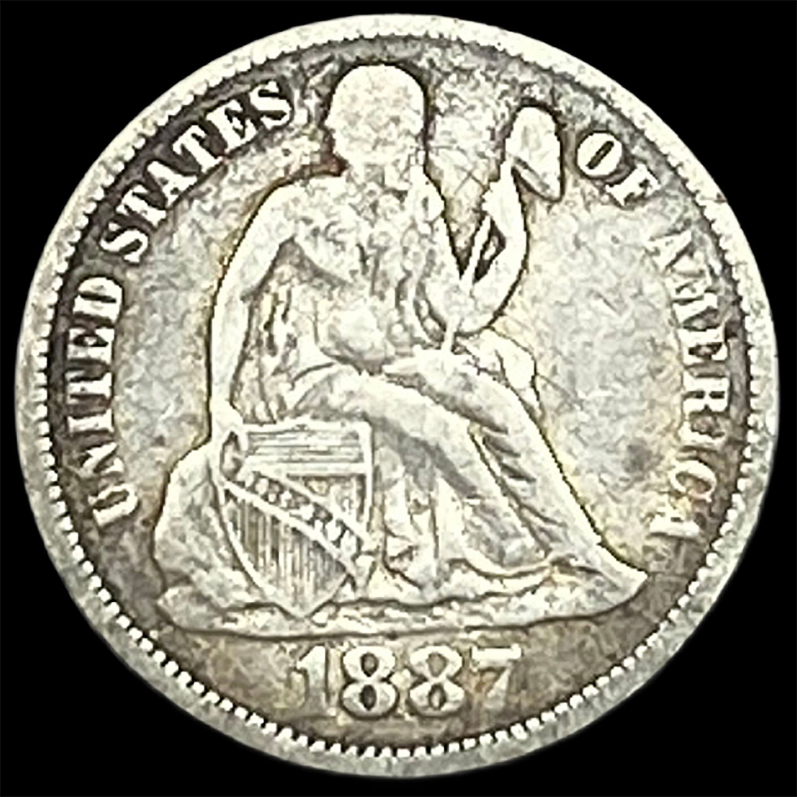 1887 Seated Liberty Dime LIGHTLY CIRCULATED (1 of 2)