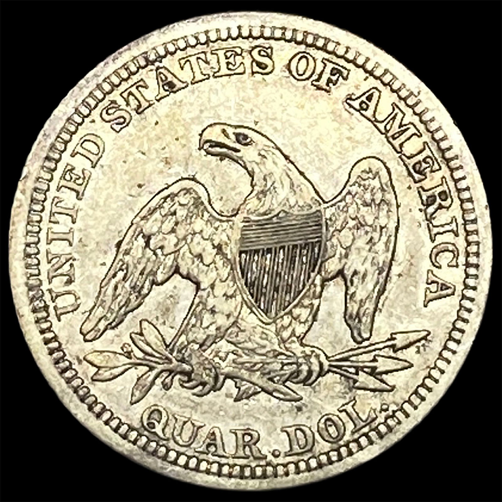1854 Arrows Seated Liberty Quarter NEARLY UNCIRCULATED - 2