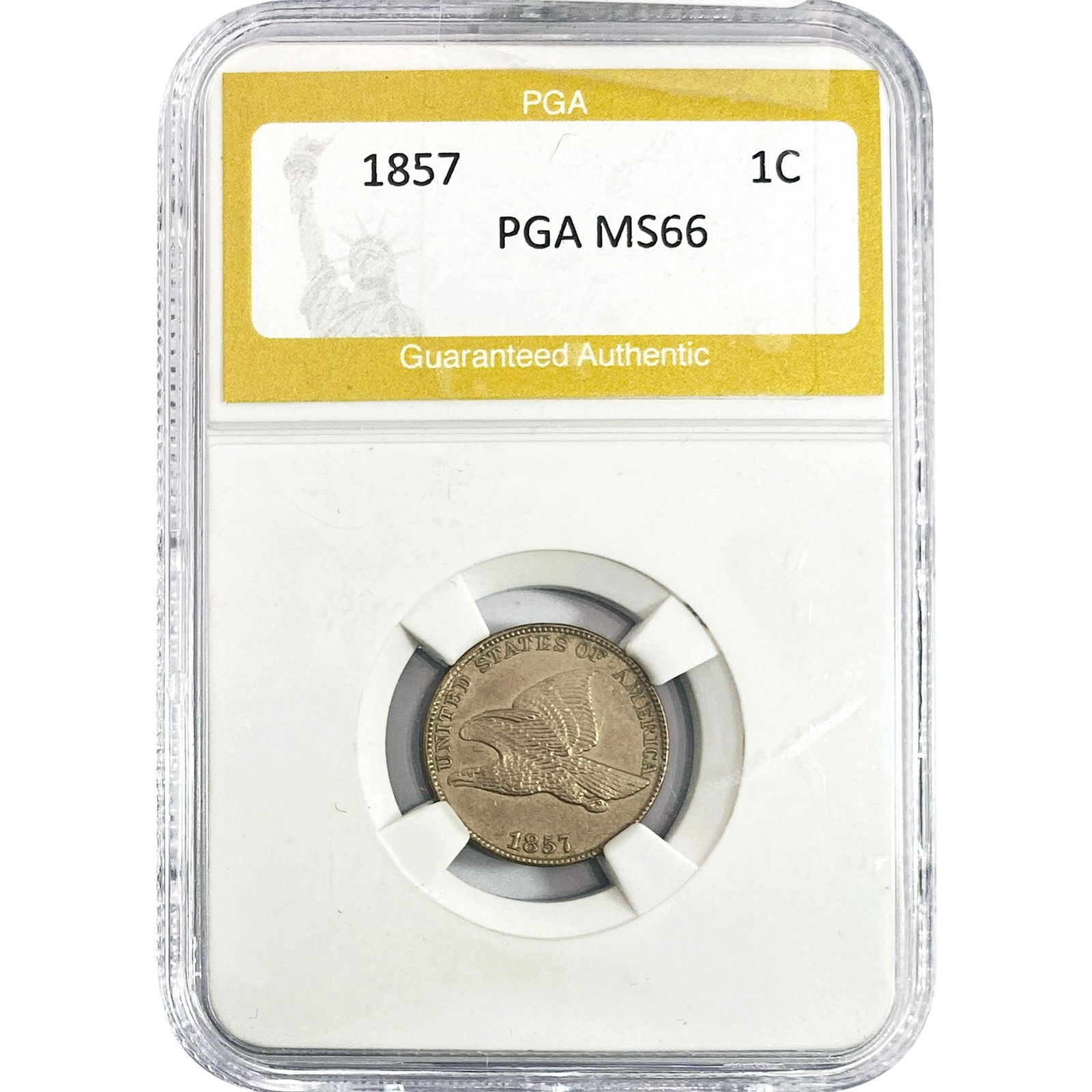 1857 Flying Eagle Cent PGA MS66 (1 of 2)