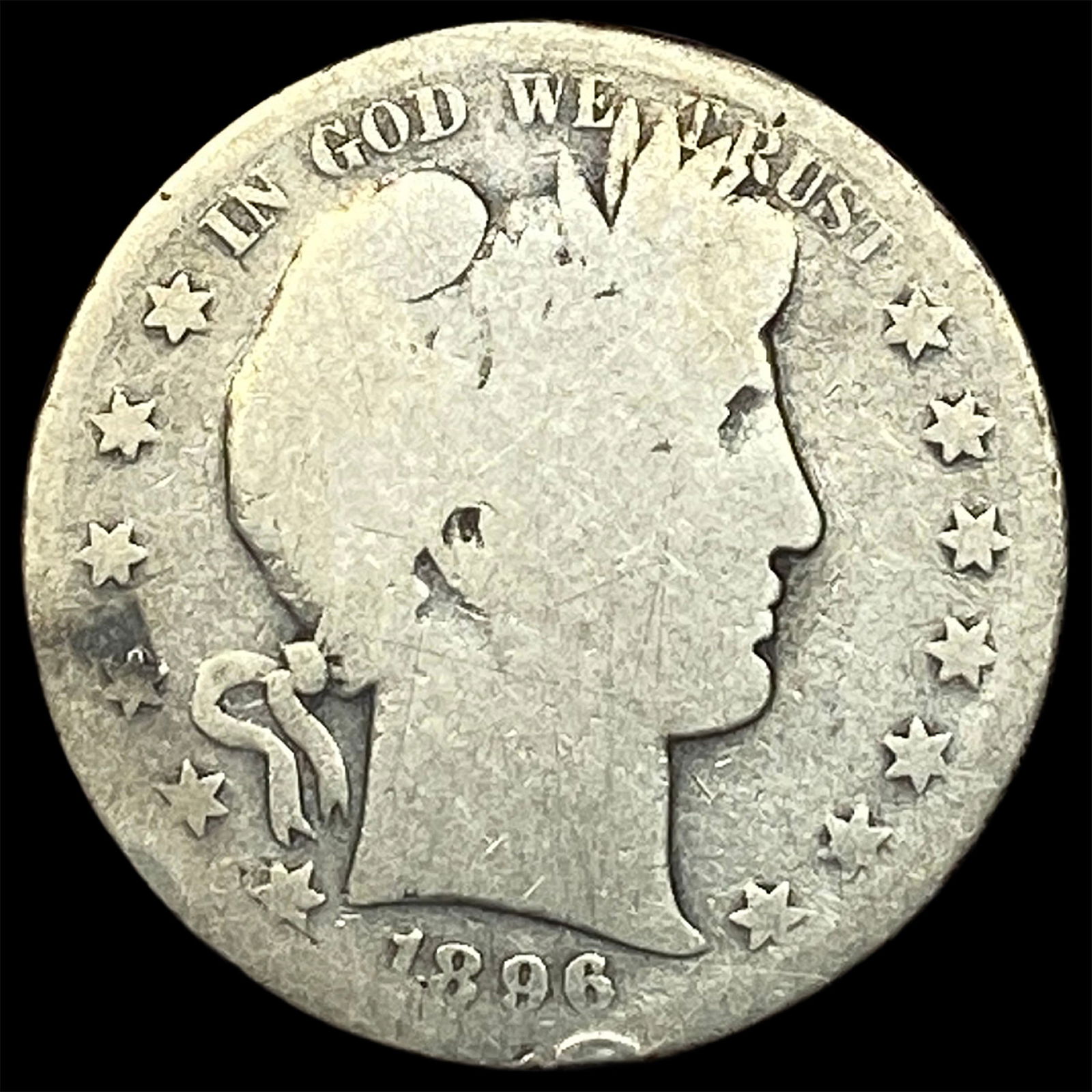 1896-S Silver Barber Half Dollar NICELY CIRCULATED (1 of 2)