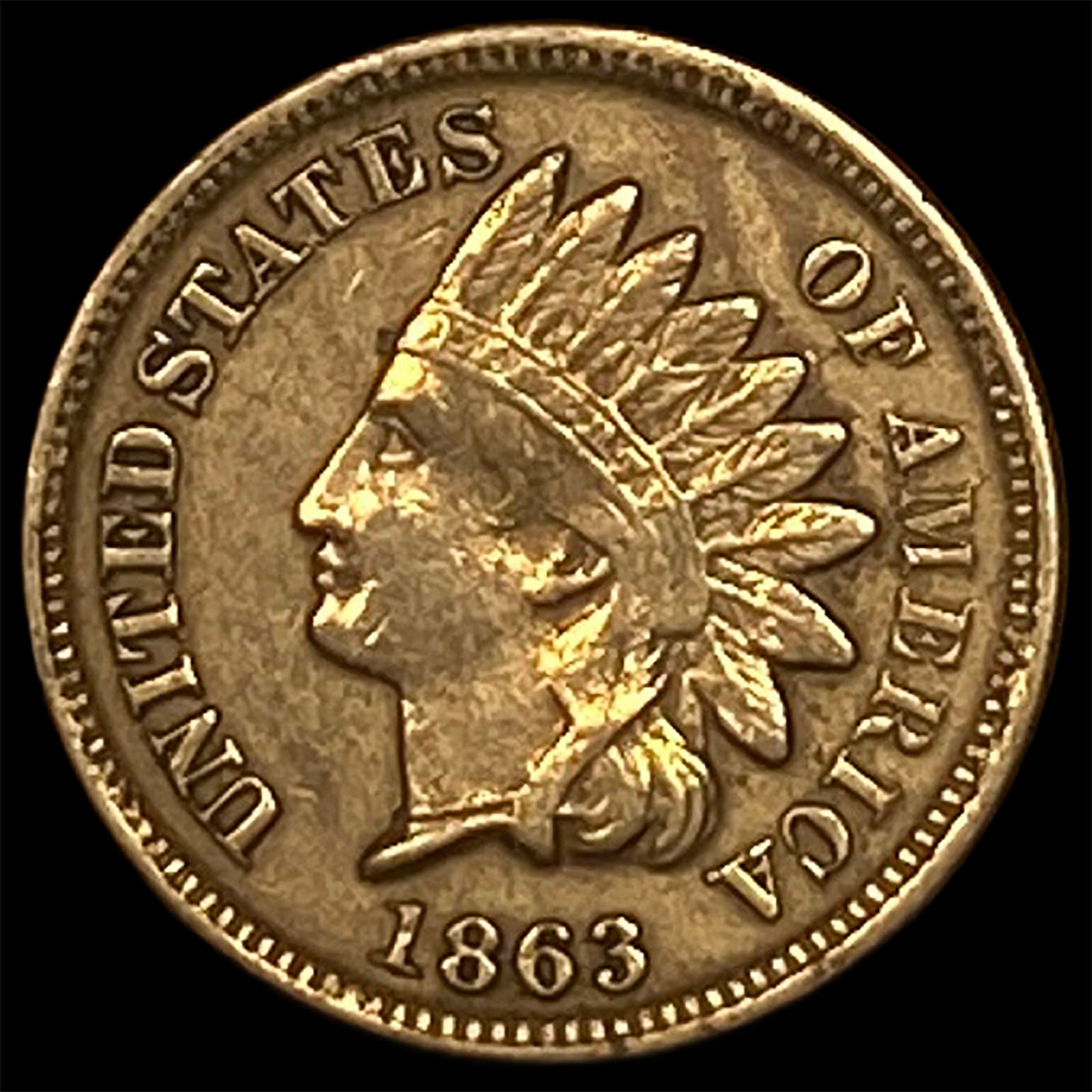 1863 Copper-Nickel Indian Head Cent CLOSELY UNCIRCULATED (1 of 2)
